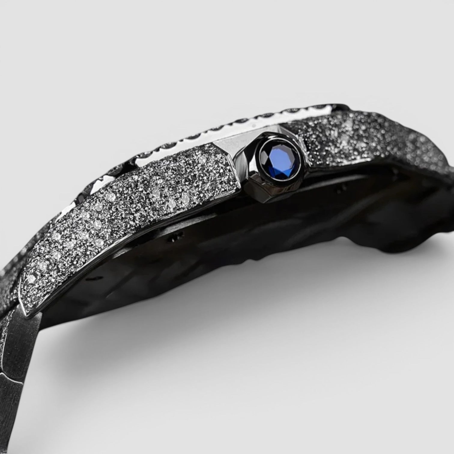Santos Steel Diamond-Set with White Roman Dial Blue Swords