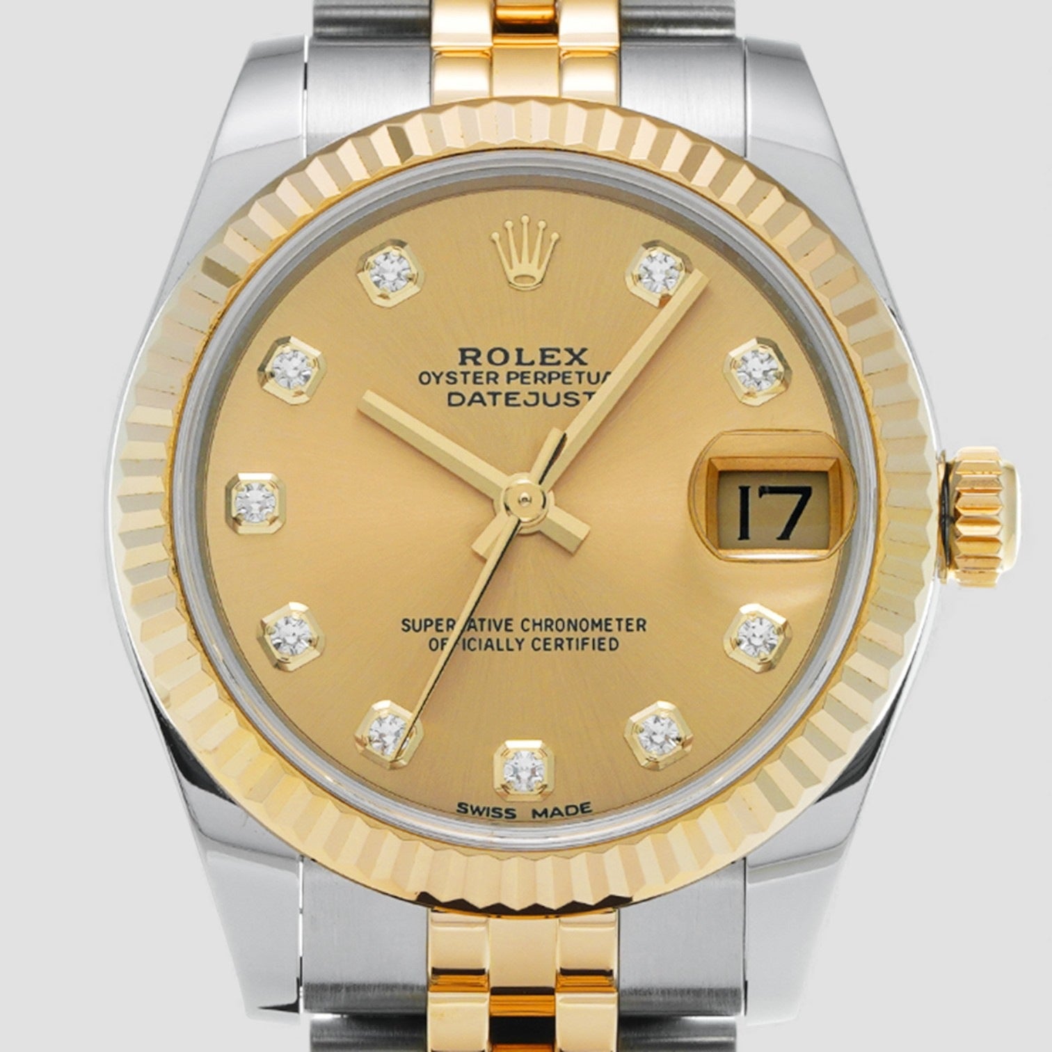 Datejust 31 Champagne Diamond Dial Oyster Bracelet