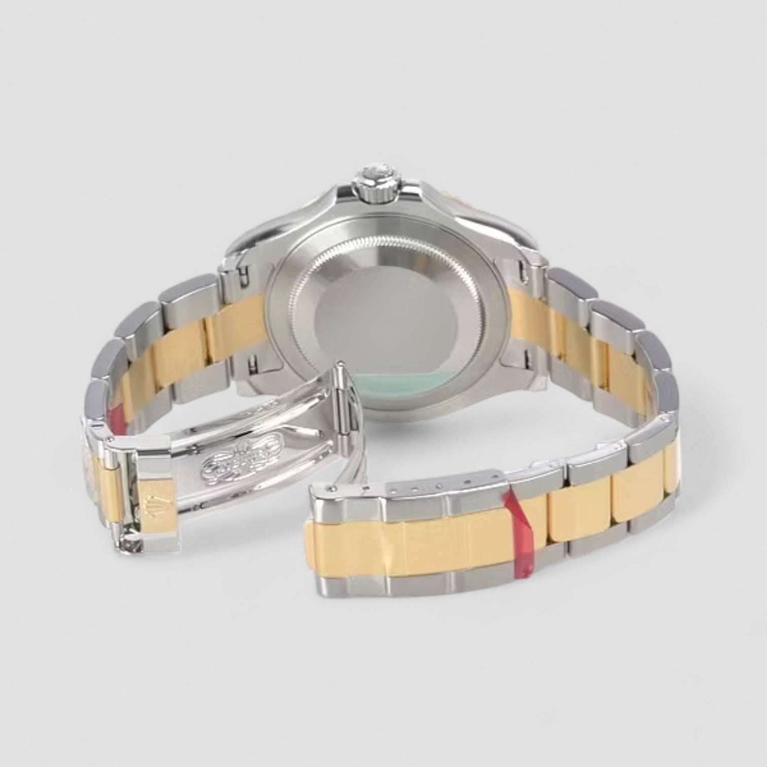 Yachtmaster Steel Yellow Gold Diamond Sapphire Serti Mens Watch