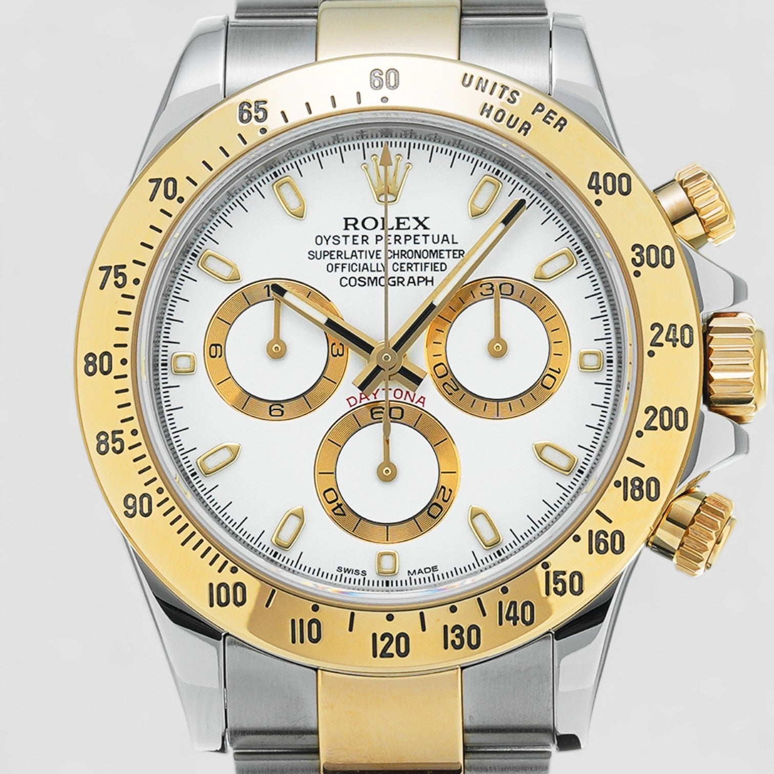 Daytona Stainless Steel & 18k Yellow Gold White Dial