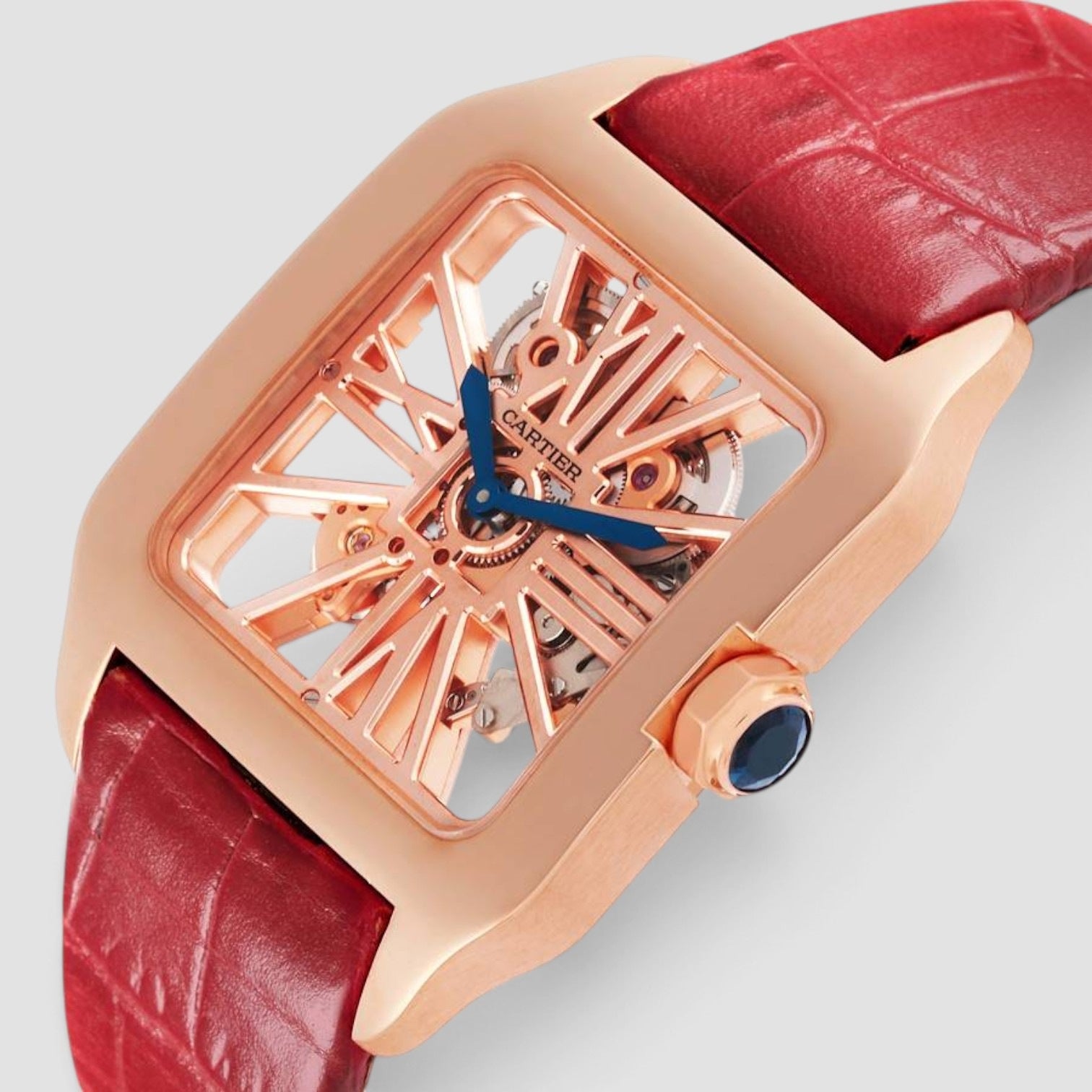 Santos-Dumont Skeleton 18K Rose Gold 38 x 47 mm