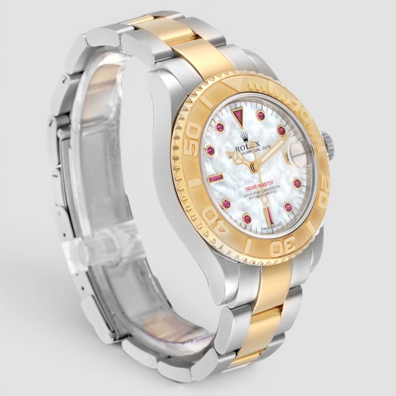 Yacht-Master 35mm Steel & Yellow Gold Mother-of-Pearl Ruby Dial
