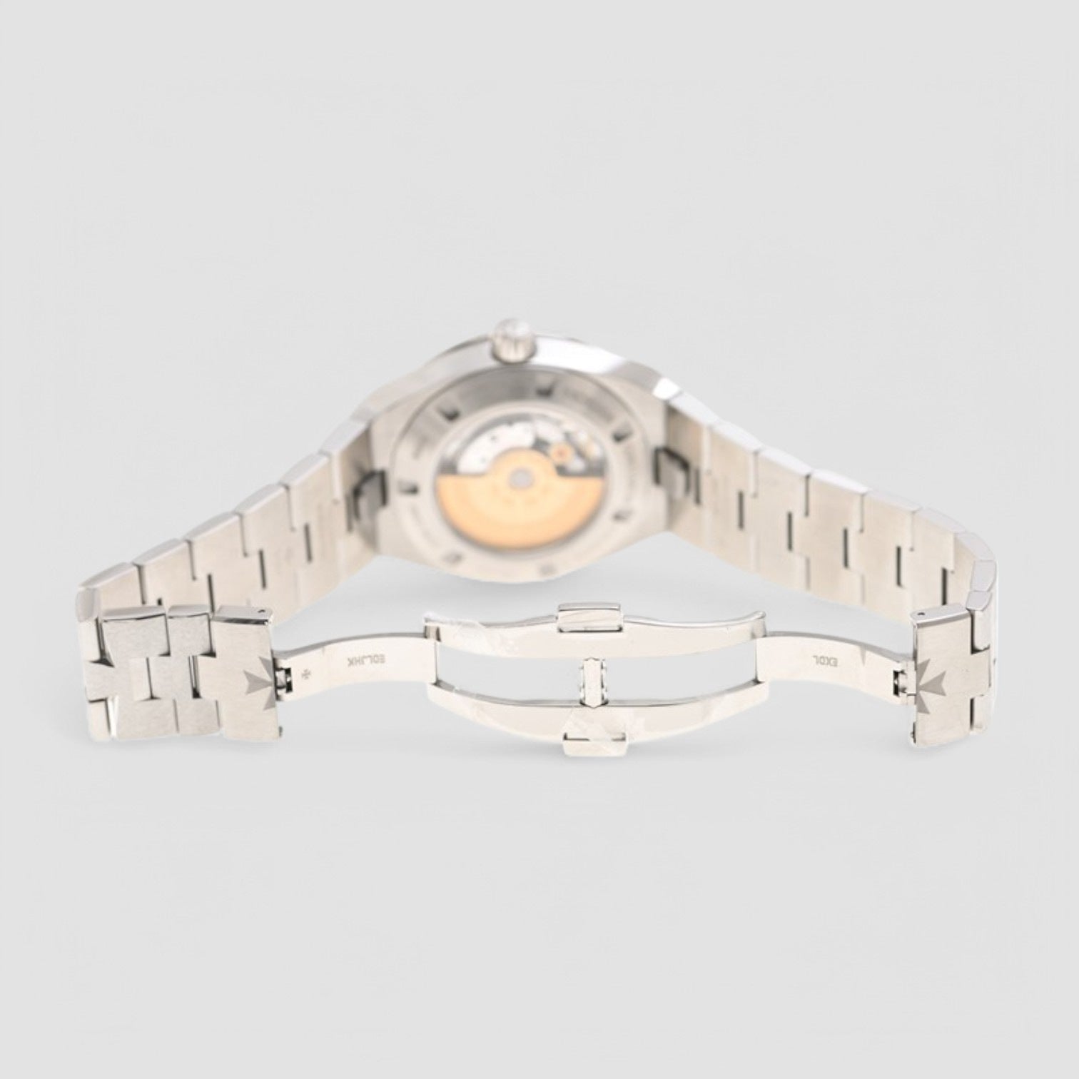 Overseas Self-Winding Steel Pink Dial Diamond Bezel