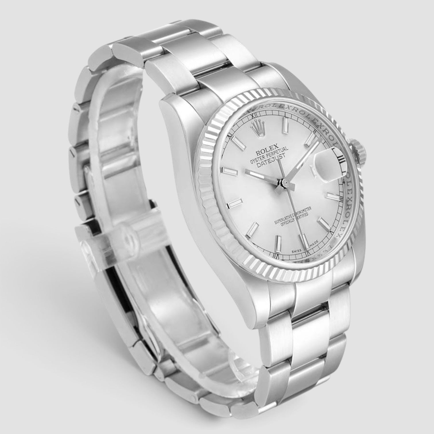 Datejust 36mm Stainless Steel & 18K White Gold Silver Dial