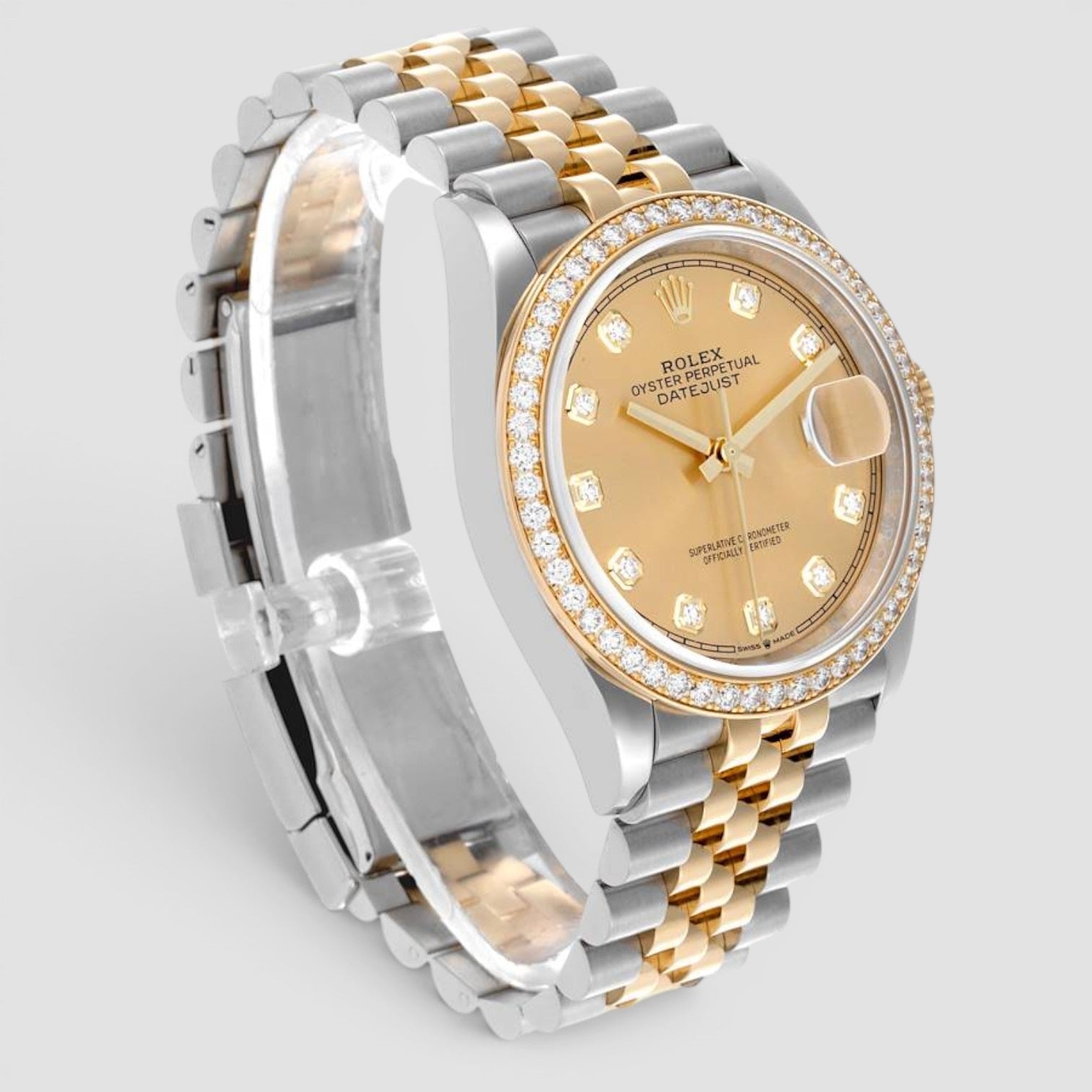 Datejust 36mm Champagne Diamond Dial Two-Tone Jubilee
