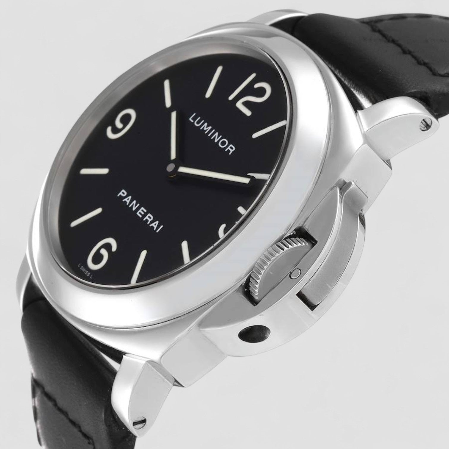 Luminor Base 44mm Black Dial Steel Mens Watch