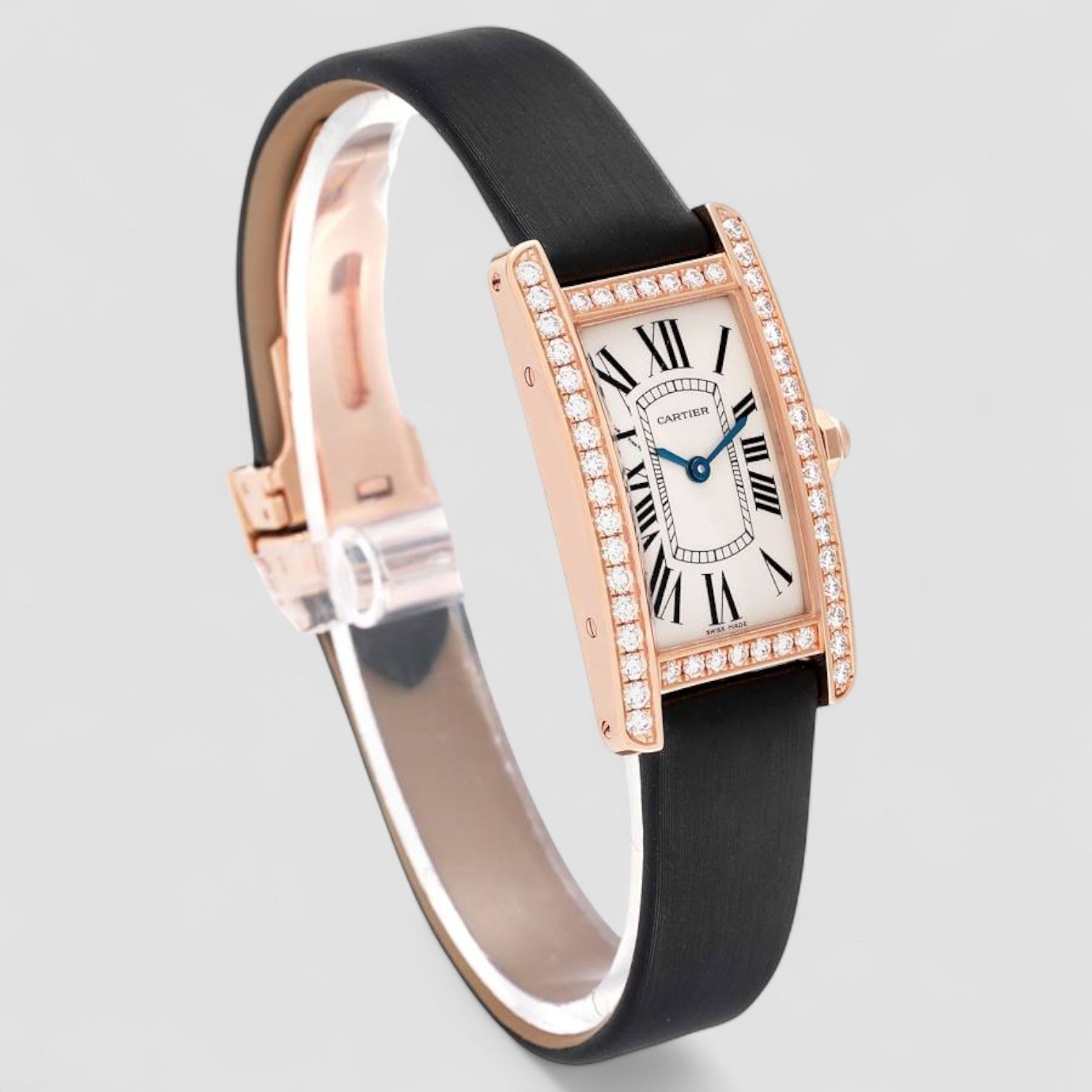 Tank Americaine Small Rose Gold Diamond Ladies Watch