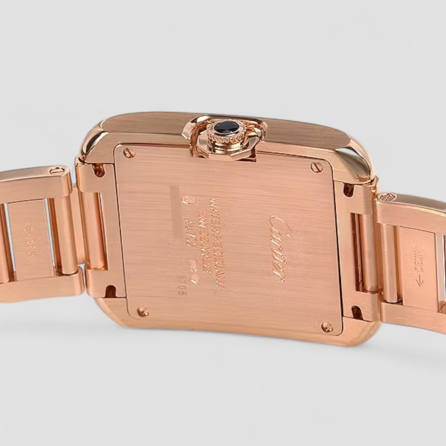Tank Anglaise Silvered Flinque Dial Ladies Watch