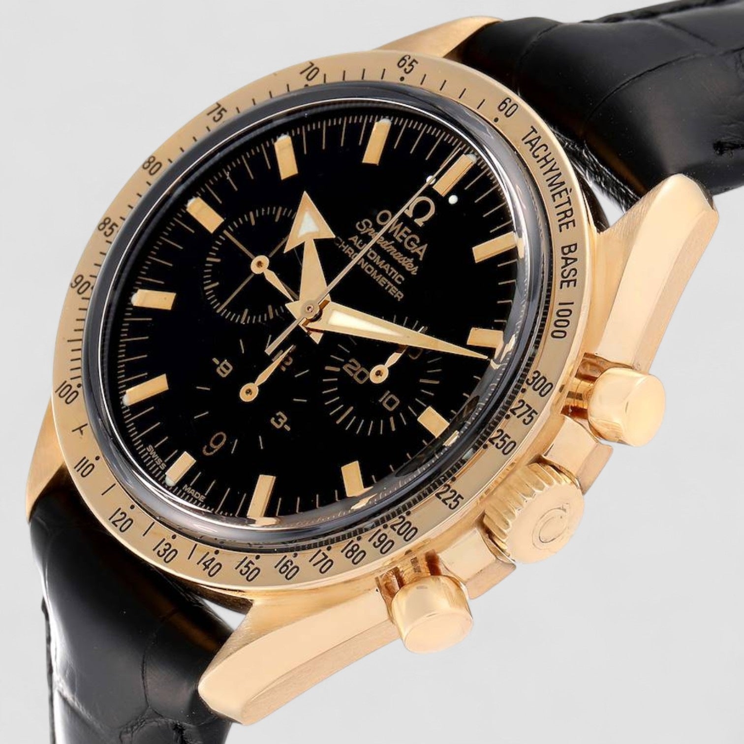 Speedmaster Broad Arrow Yellow Gold Mens Watch