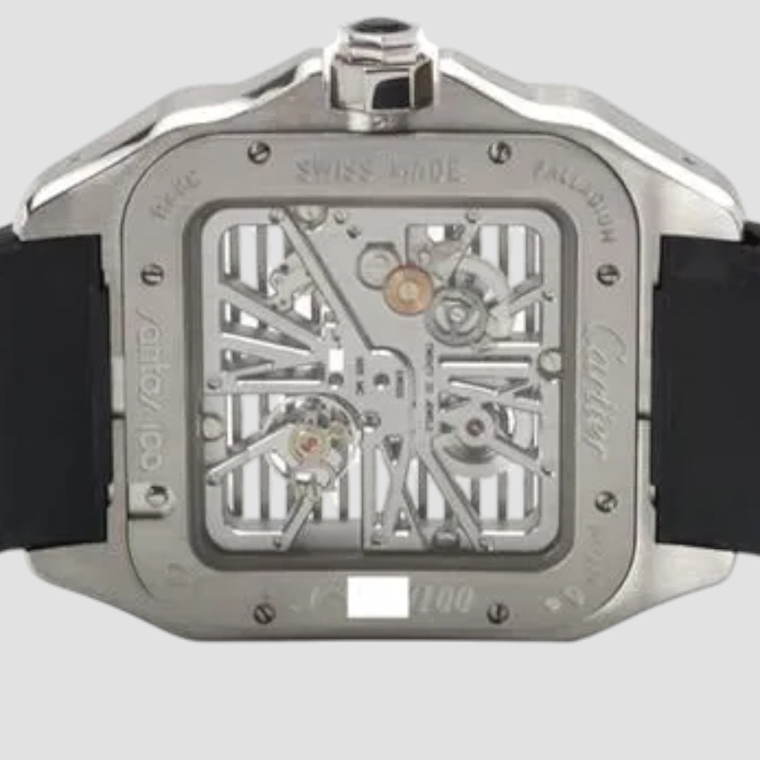 Santos 100 Black Shutter Dial Men's Watch