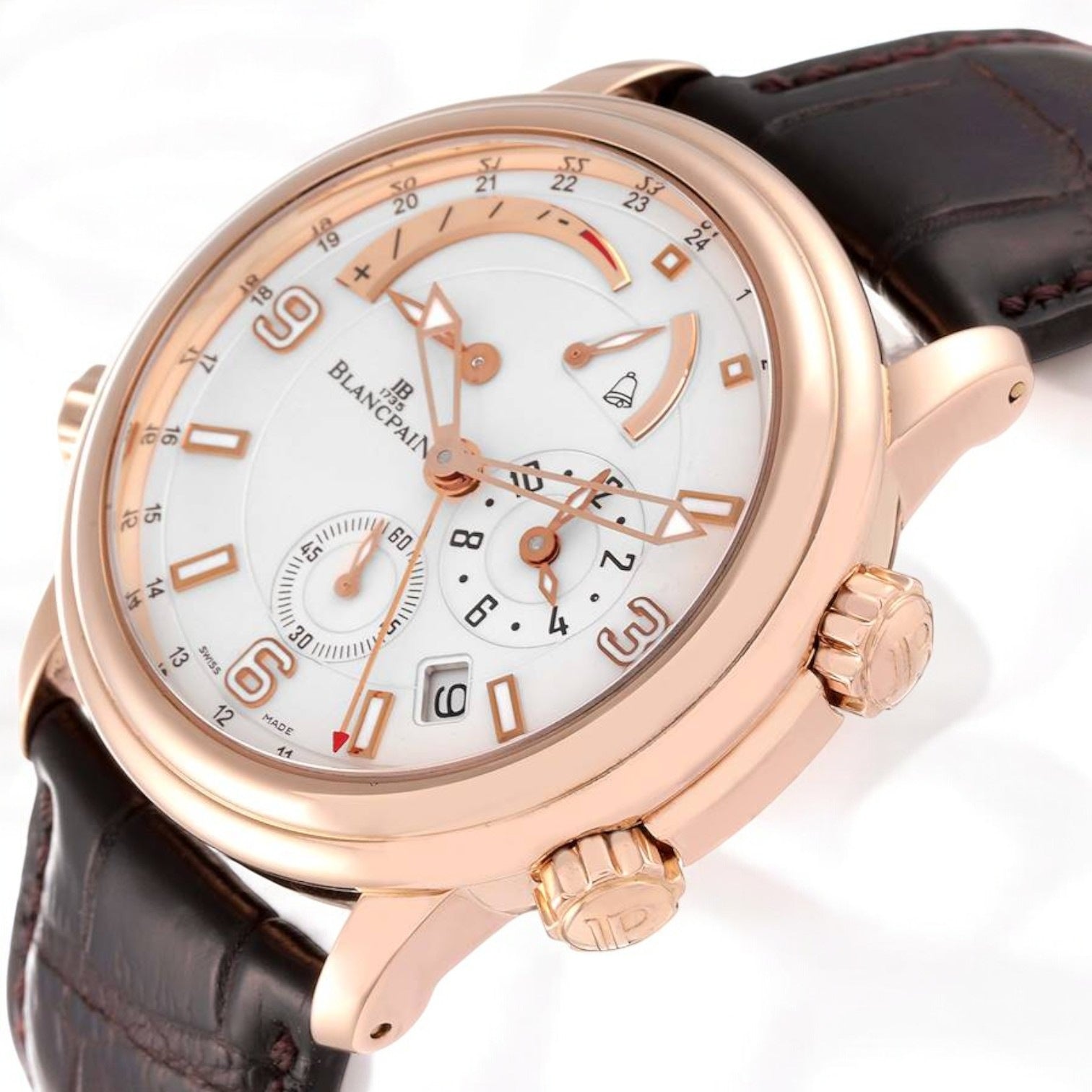 Leman Reveil GMT Alarm Rose Gold Mens Watch