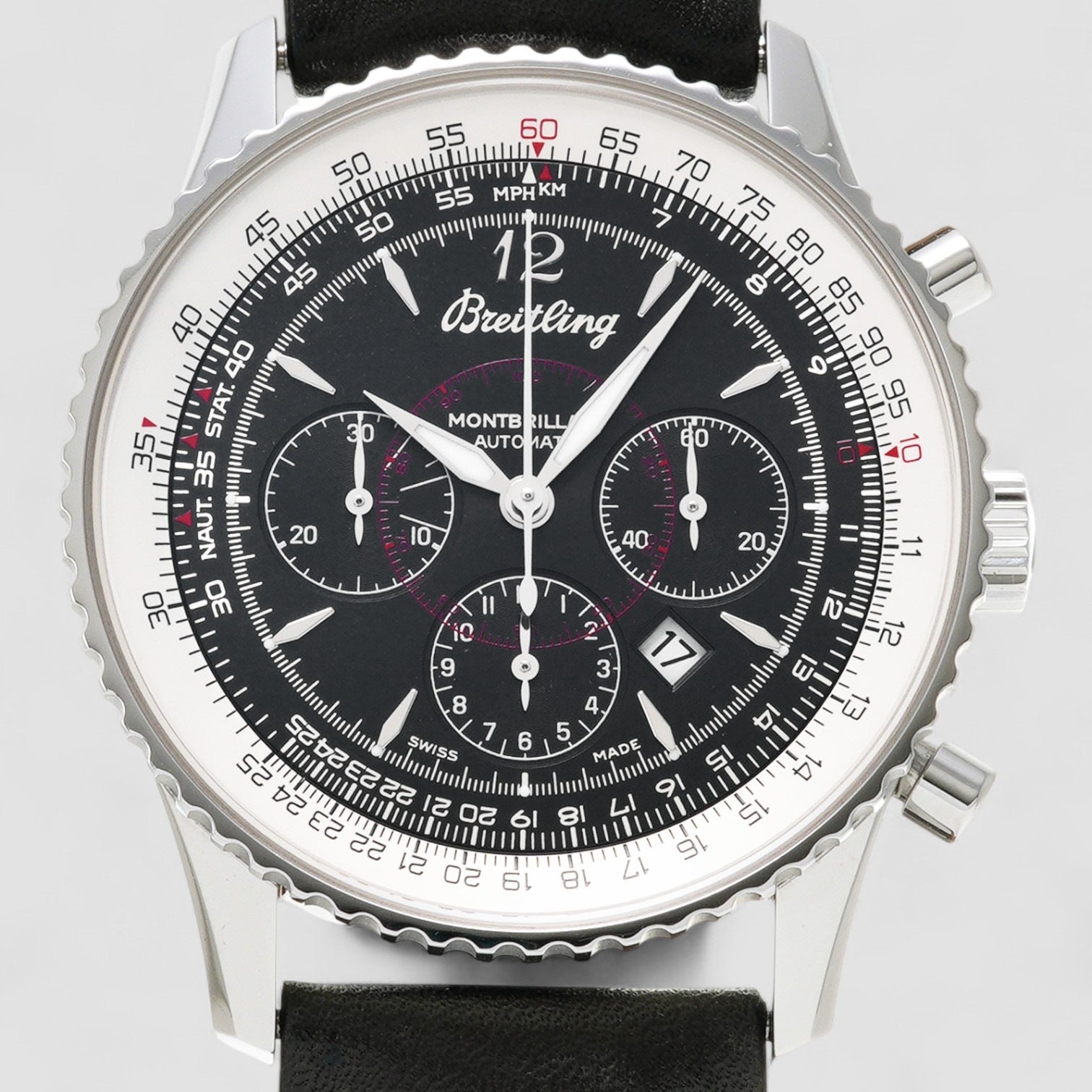 Montbrillant Chronograph Automatic Black Dial Men's Watch