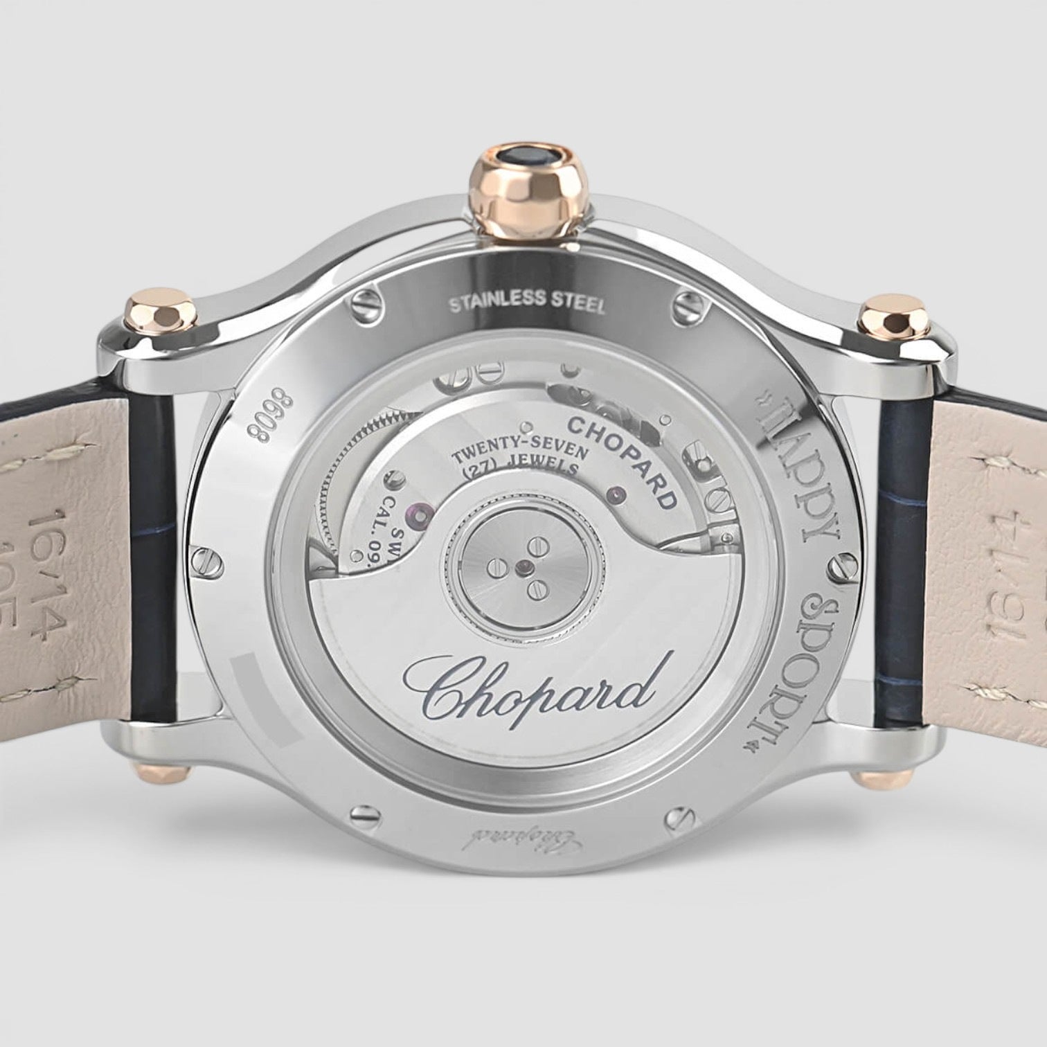 Happy Sport Automatic 33mm Rose Gold Silver Dial