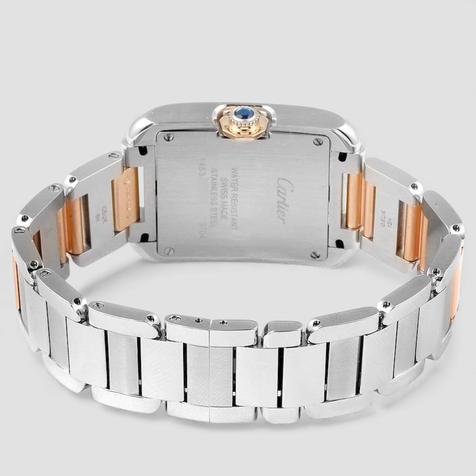 Tank Anglaise Medium Steel Rose Gold Ladies Watch