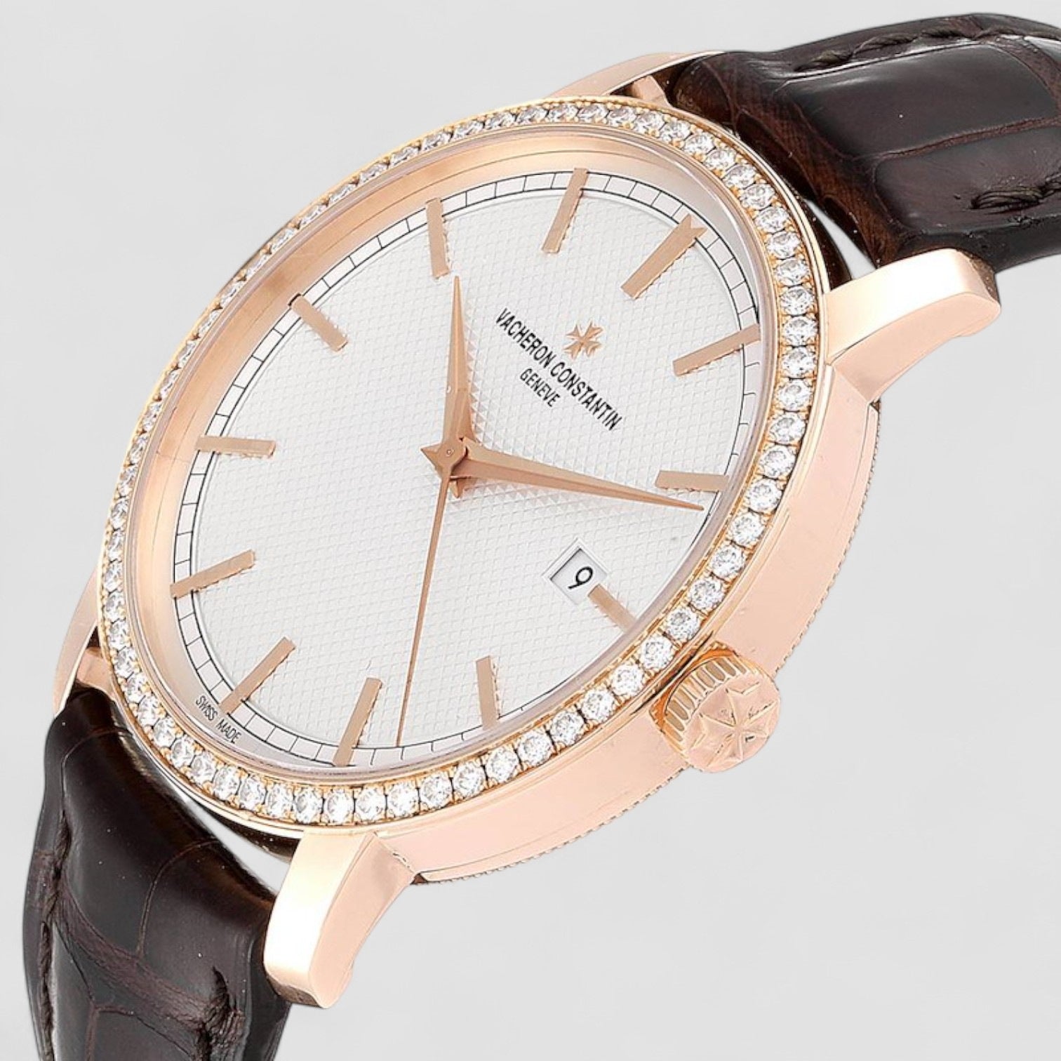 Traditionnelle Rose Gold Diamond Unisex Watch