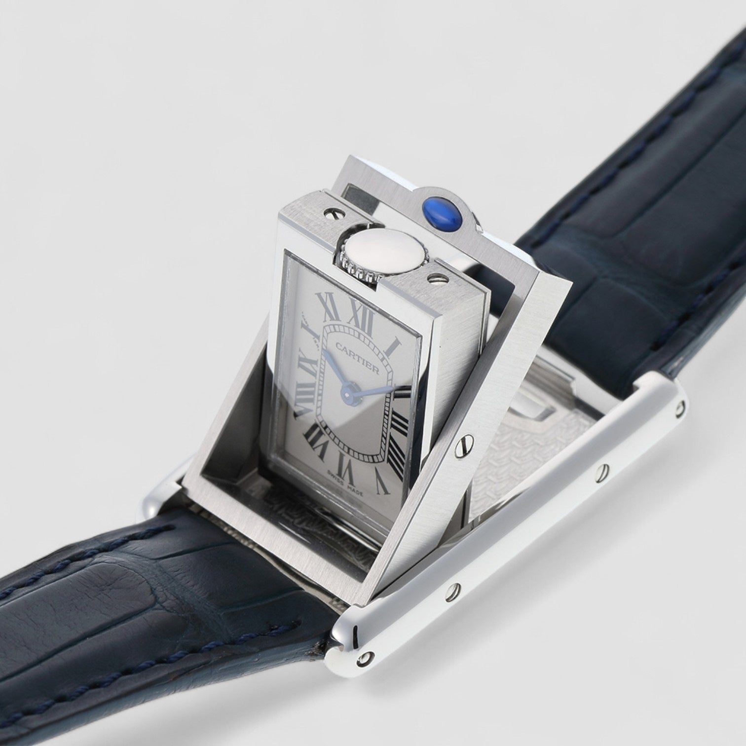 Tank Basculante Quartz Silver Dial Ladies Watch