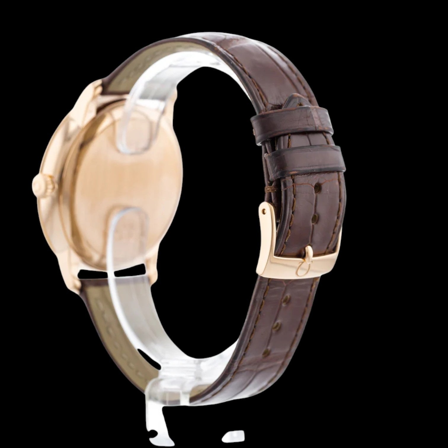 De Ville Prestige Co-axial Red Gold on Leather Strap