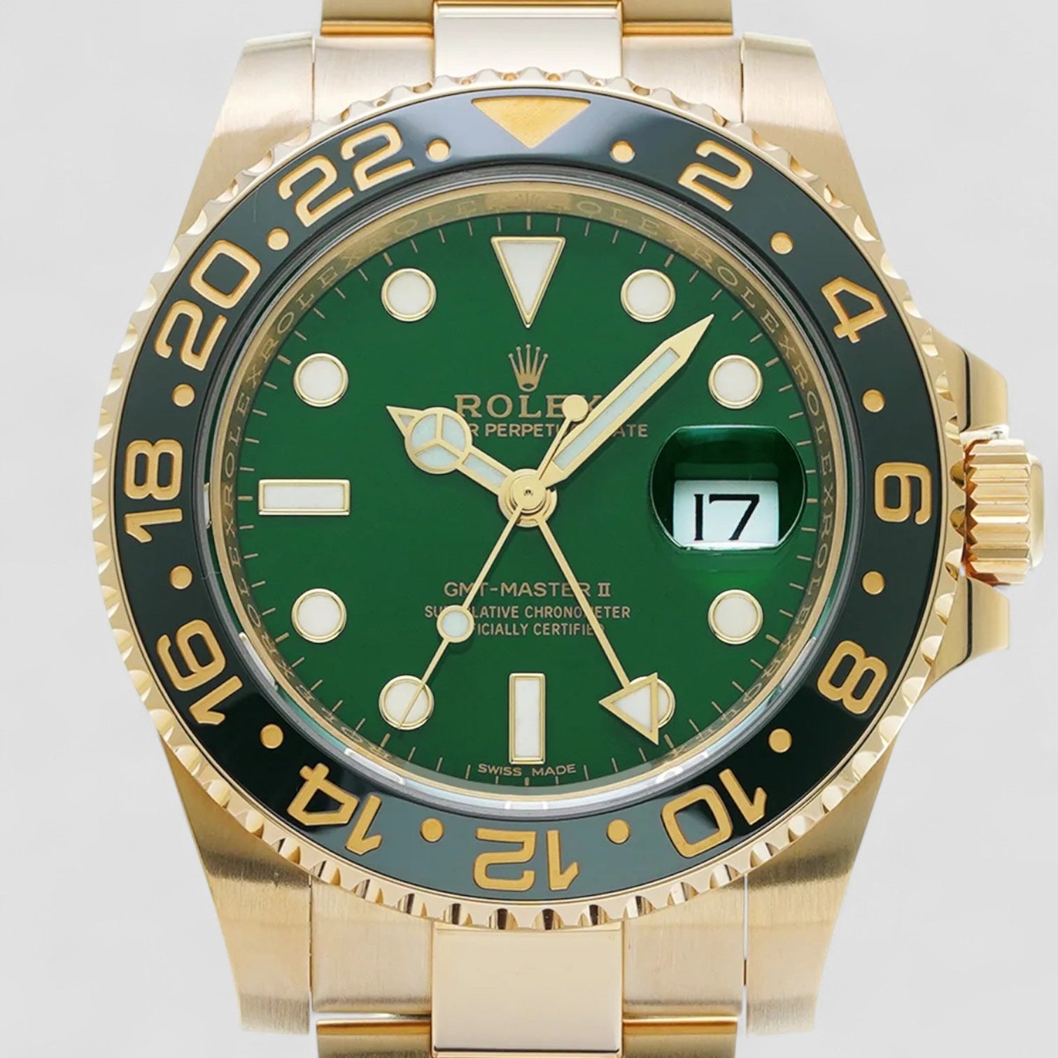 GMT Master II Green Dial 18K Yellow Gold