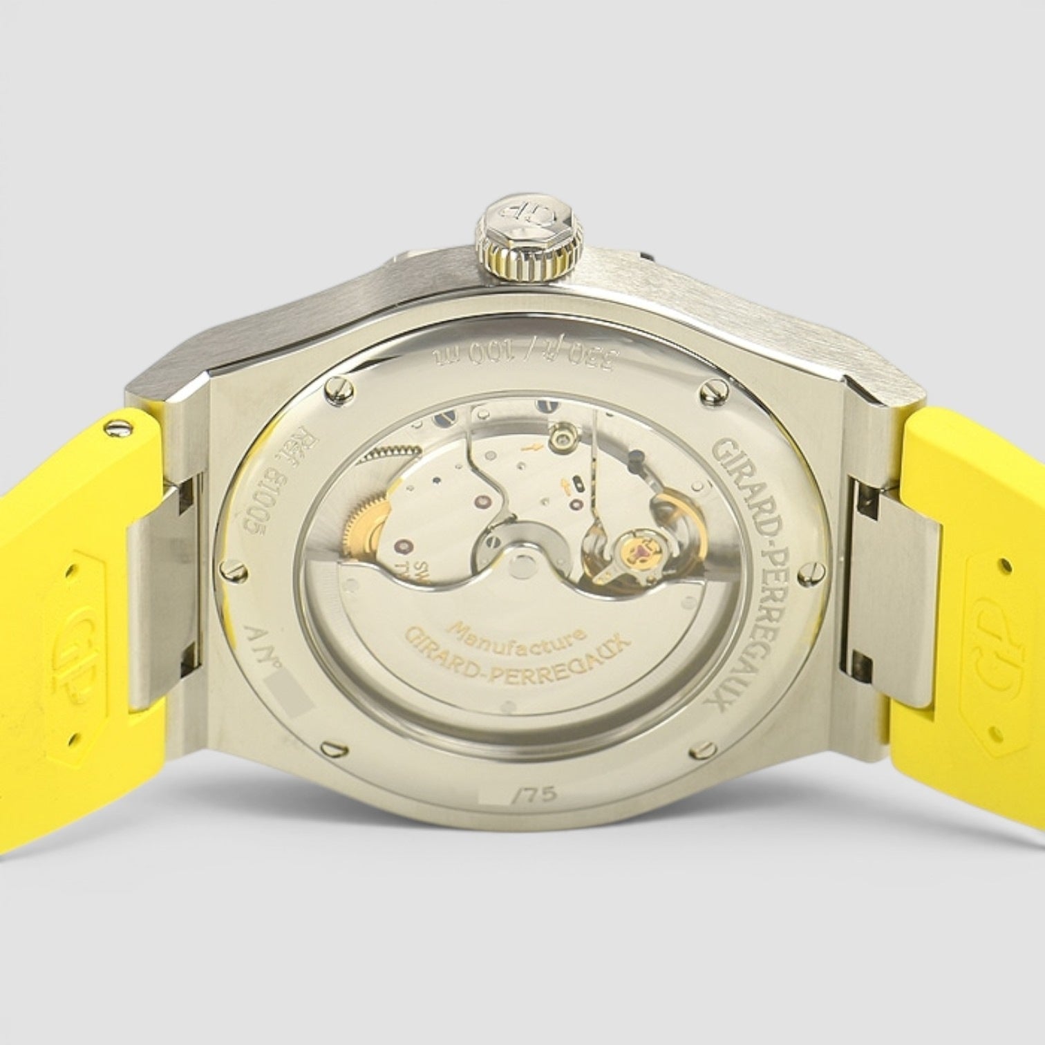Laureato 38mm Stainless Steel Diamond Dial Yellow Accent