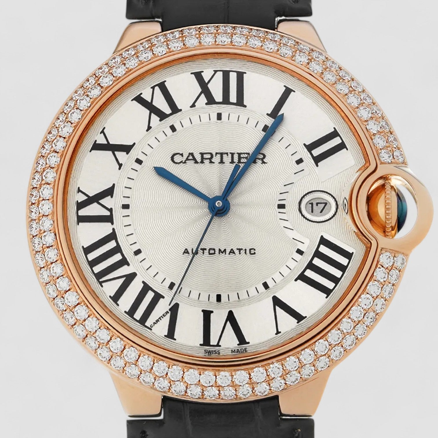 Ballon Bleu Silver Dial 18kt Rose Gold Diamond Bezel