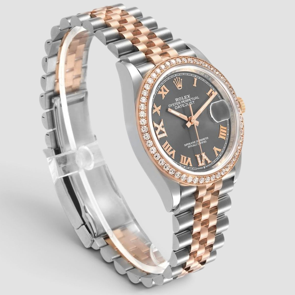 Datejust 36 Grey Roman Numeral Diamond Dial Jubilee