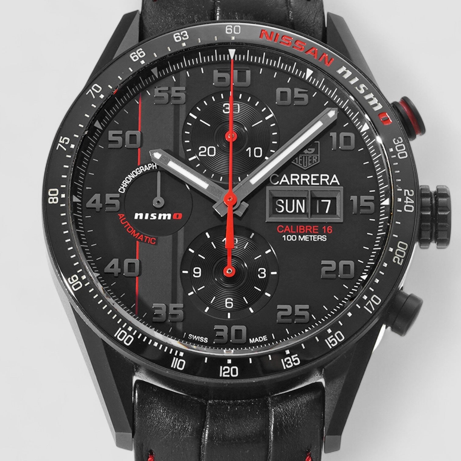 Heuer Carrera Day Date Special Edition Nissan NISMO Mens Watch