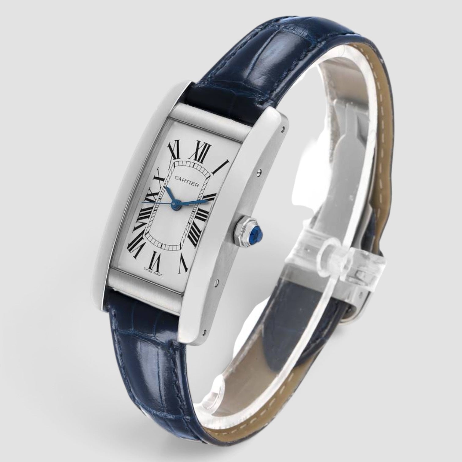 Tank Américaine 41.6 x 22.6mm Stainless Steel Silver Dial