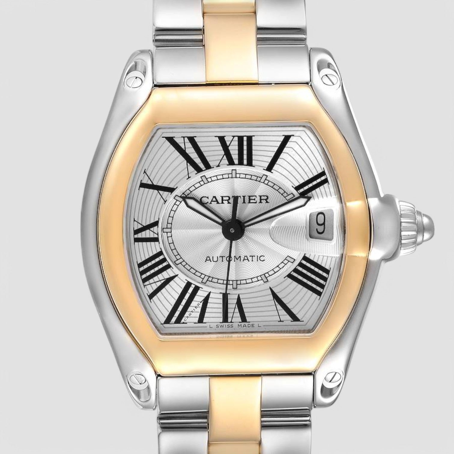 Roadster Steel Yellow Gold Silver Dial Mens Watch