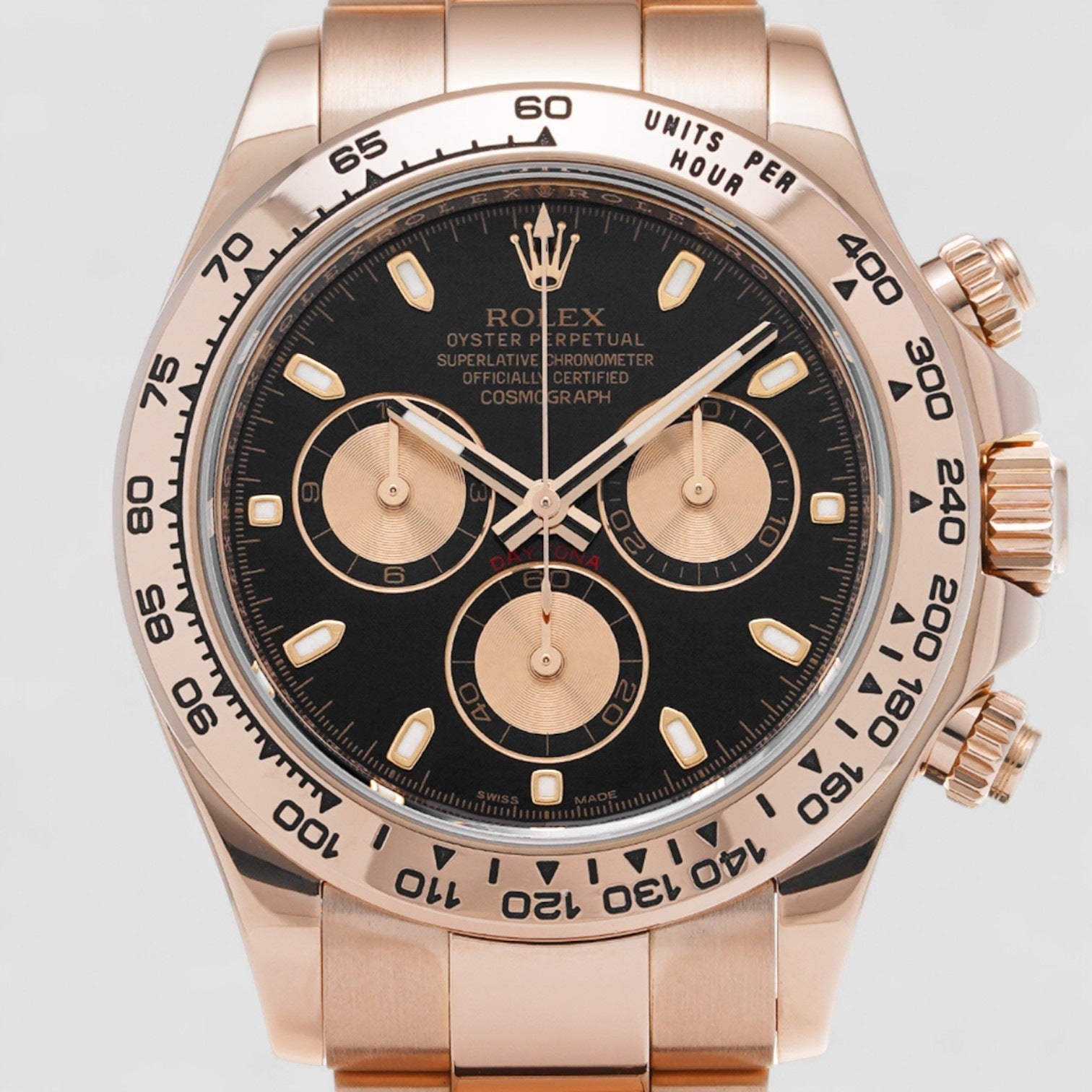 Daytona Everose Black Dial 18K Rose Gold / Bracelet