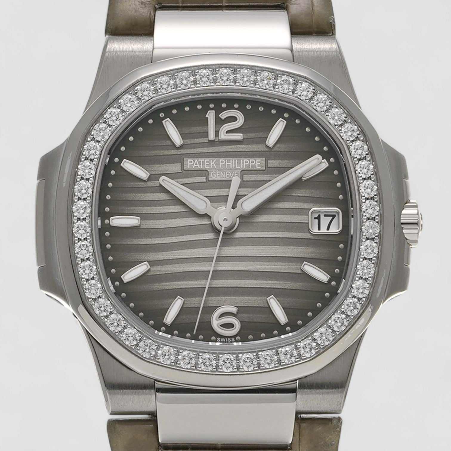 Nautilus Ladies White Gold Slate Dial 32mm