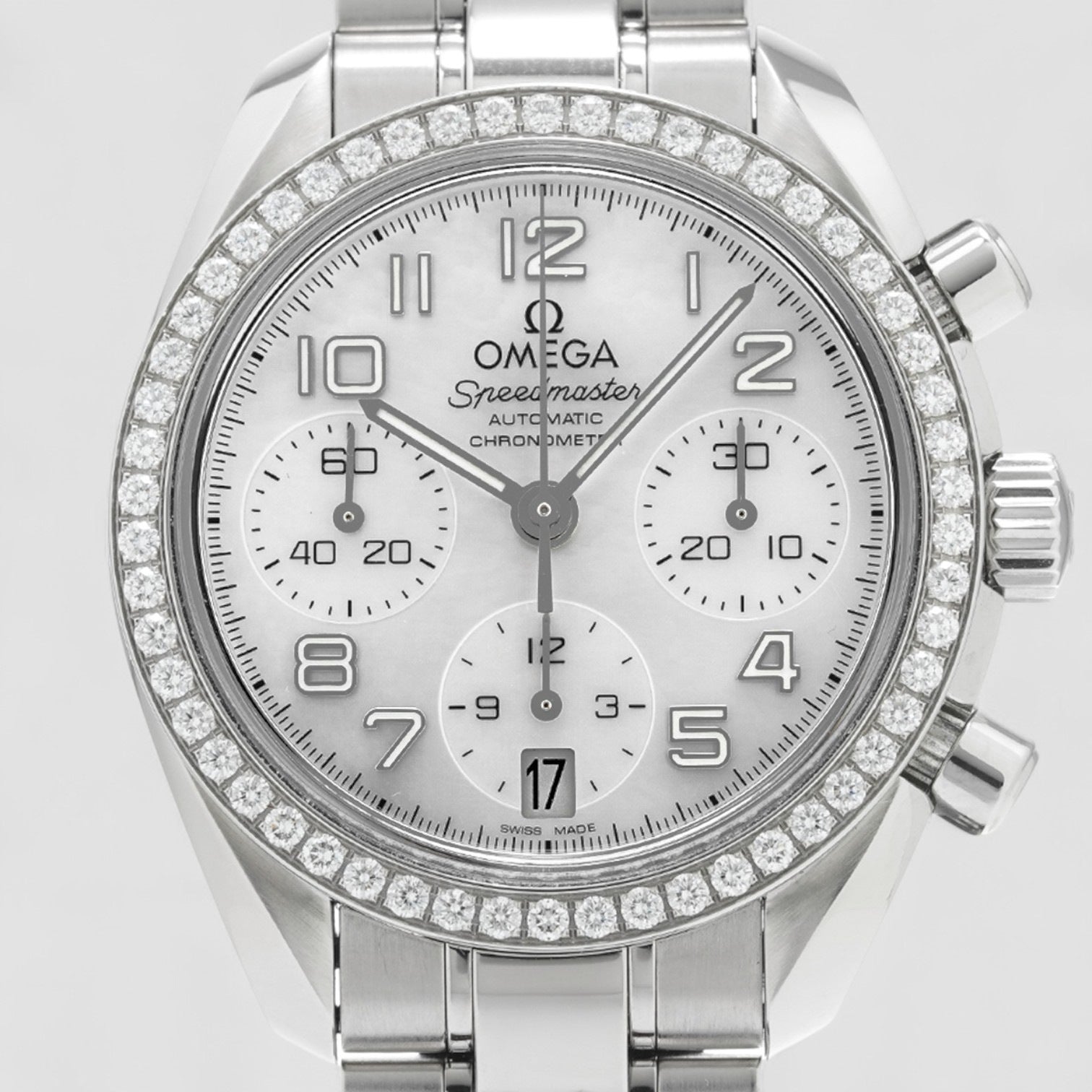 Speedmaster Automatic White Shell Ladies Watch