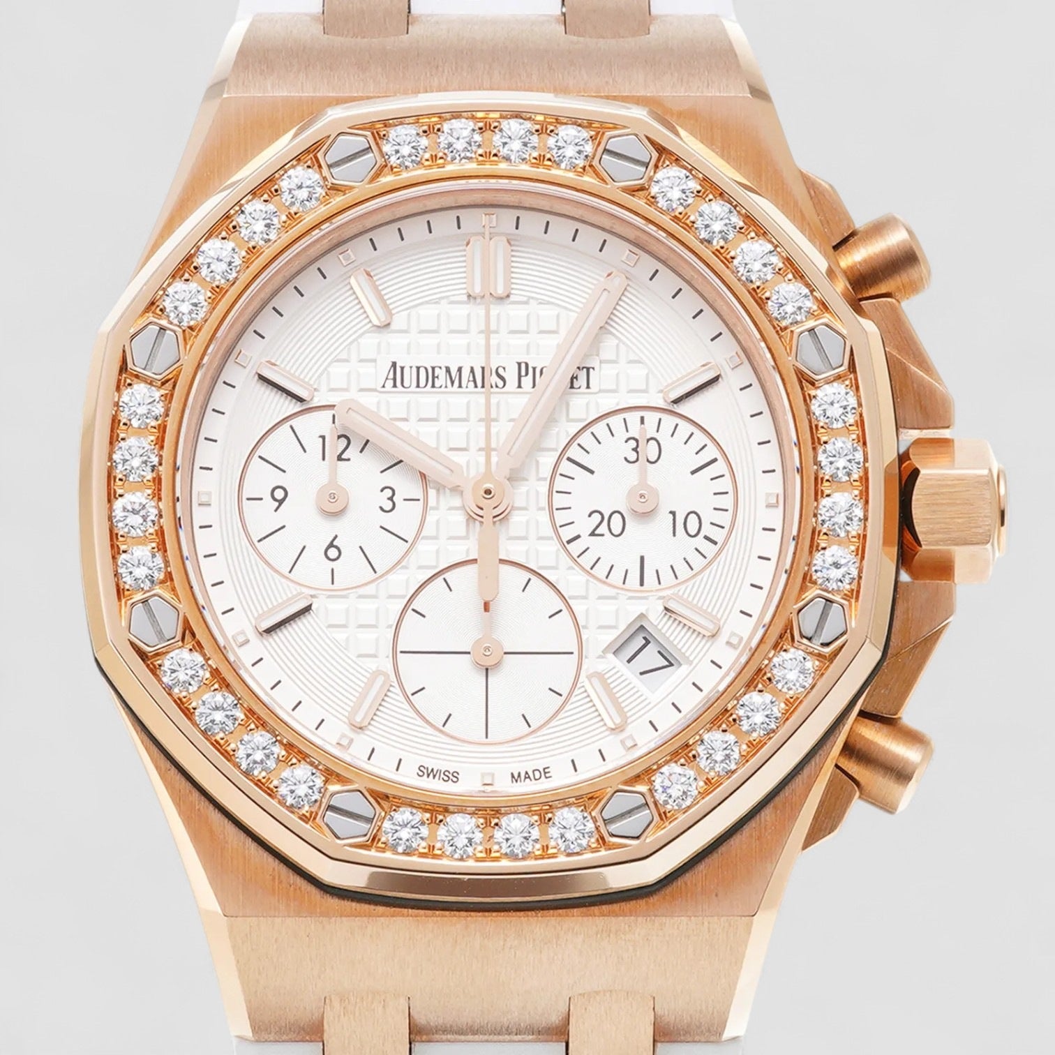 Royal Oak Offshore Silver Dial Automatic Ladies Chronograph Watch