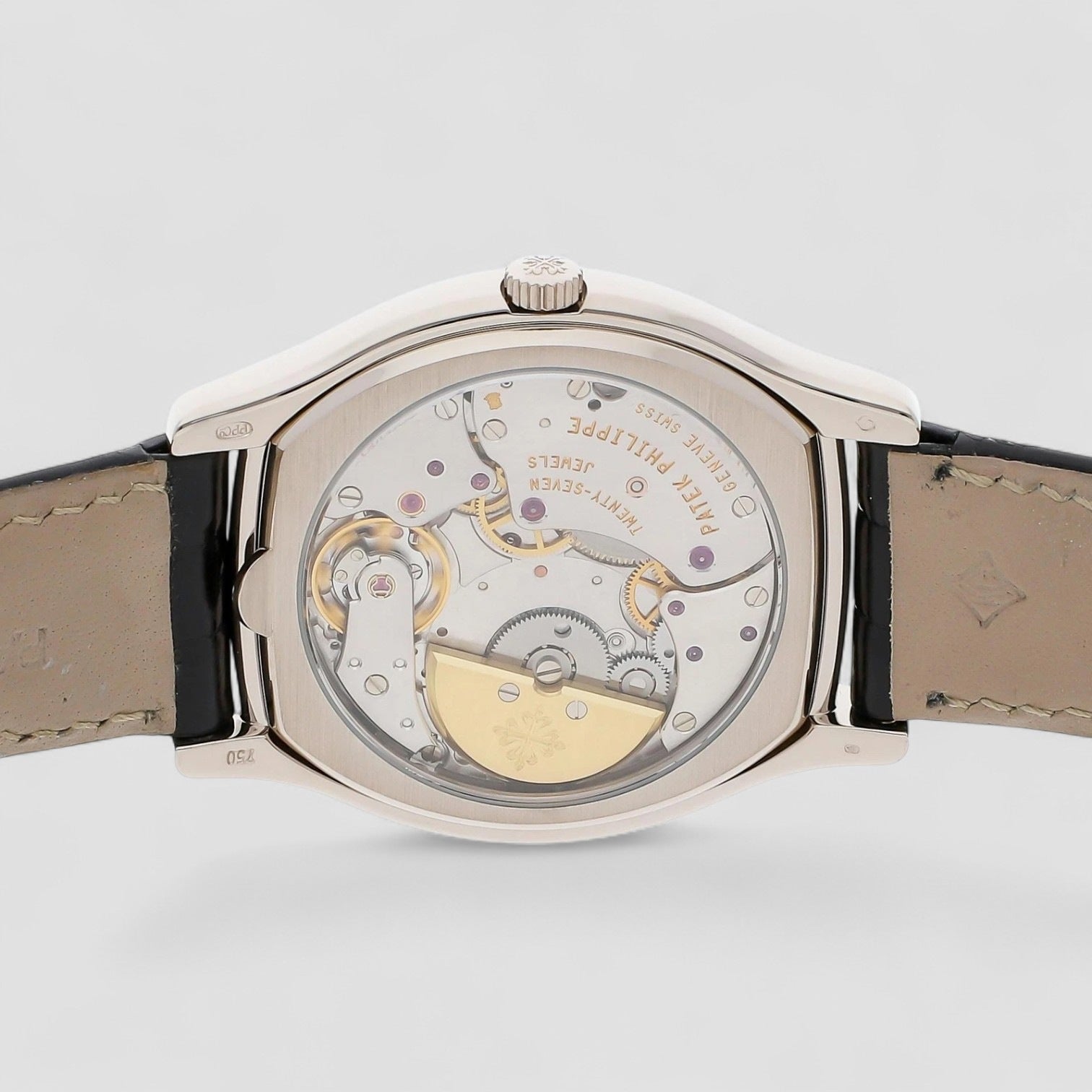 Perpetual Calendar Tonneau 18K White Gold Silver Dial