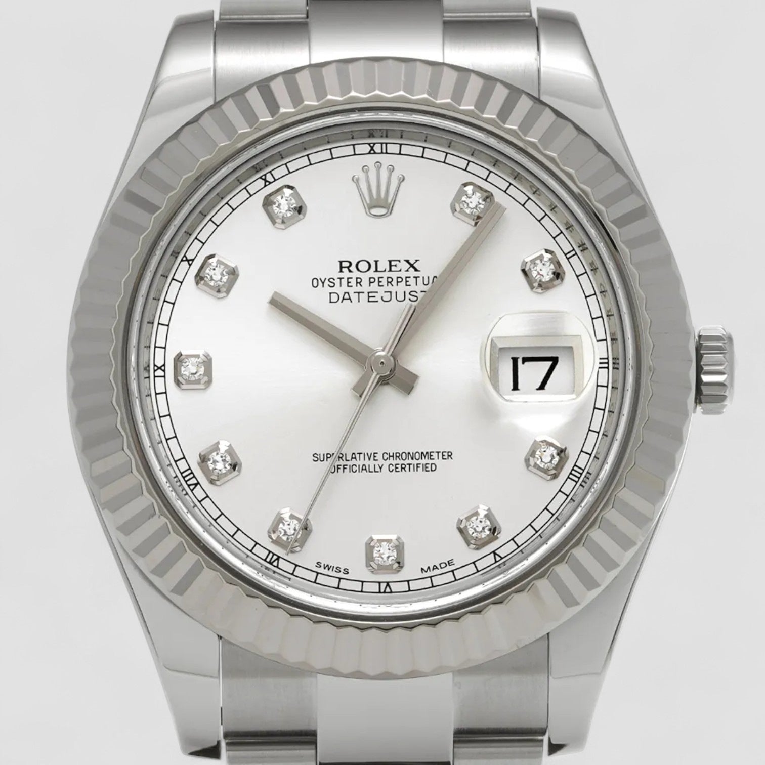 Datejust II Automatic Chronometer Diamond Silver Dial Men's Watch