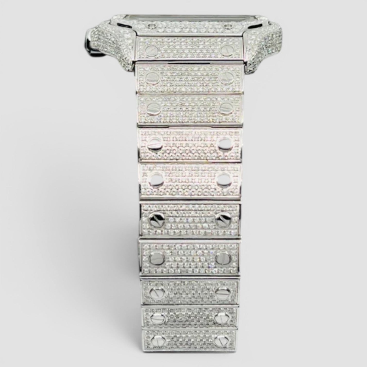 Santos De Cartier Fully Iced Out - Arabic Dial