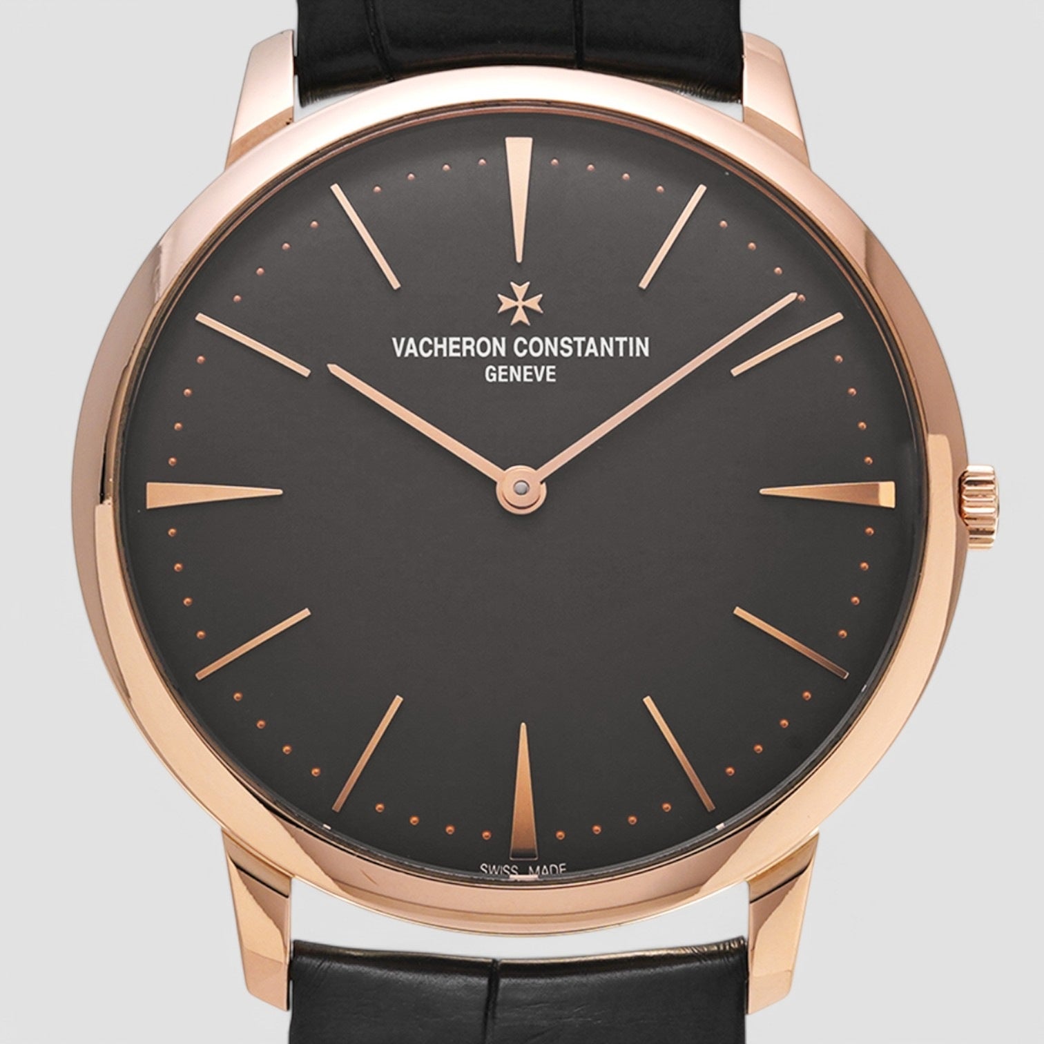 Patrimony Grey Dial 18k Pink Gold Manual Men's Watch
