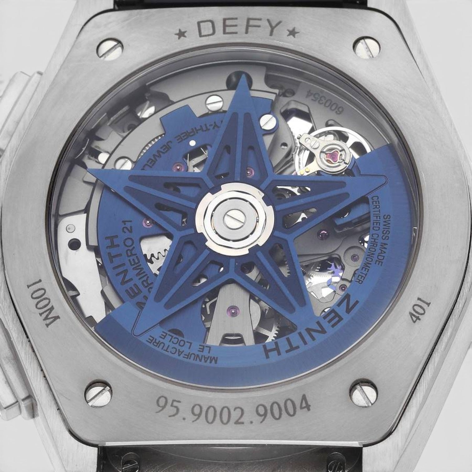 Defy El Primero 21 Chronograph 44mm Titanium Blue Skeleton Dial