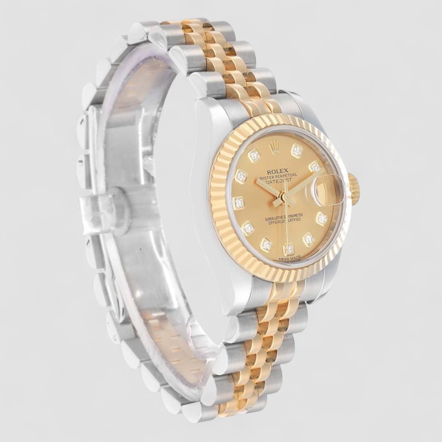 Datejust Champagne Diamond Steel Yellow Gold Ladies Watch
