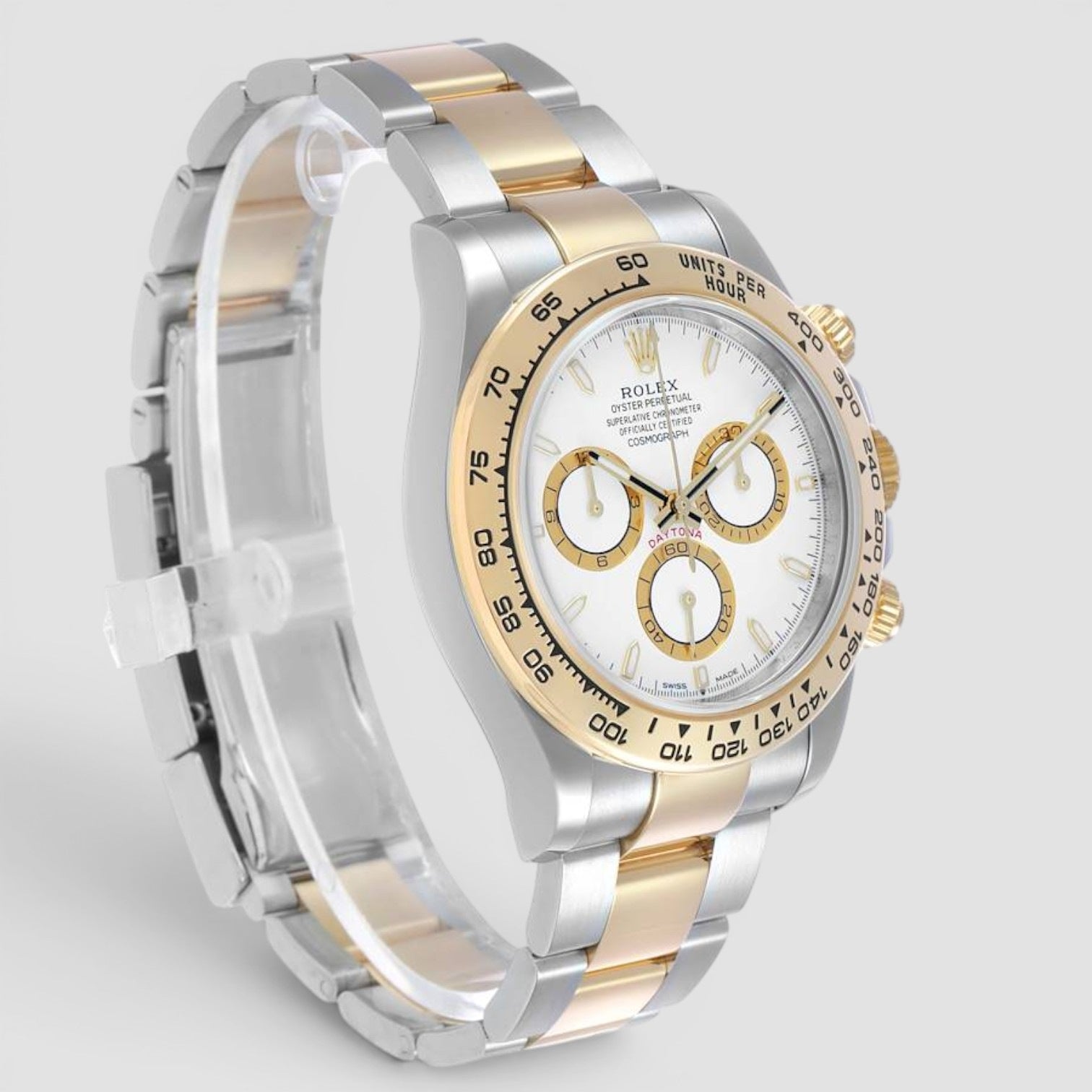 Cosmograph Daytona 40mm Steel & Yellow Gold White Dial