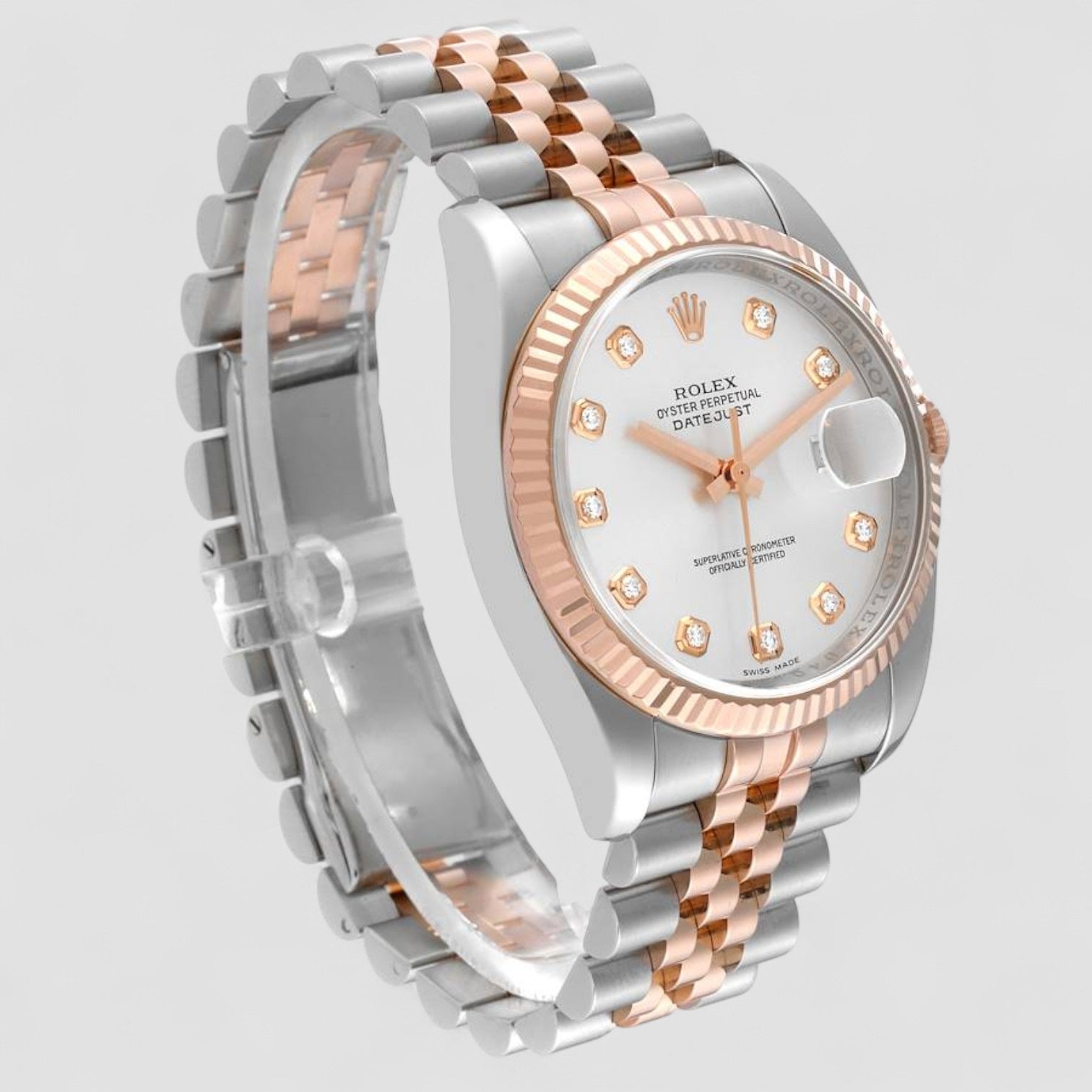 Datejust 36 Everose/Steel Pink Diamond Dial