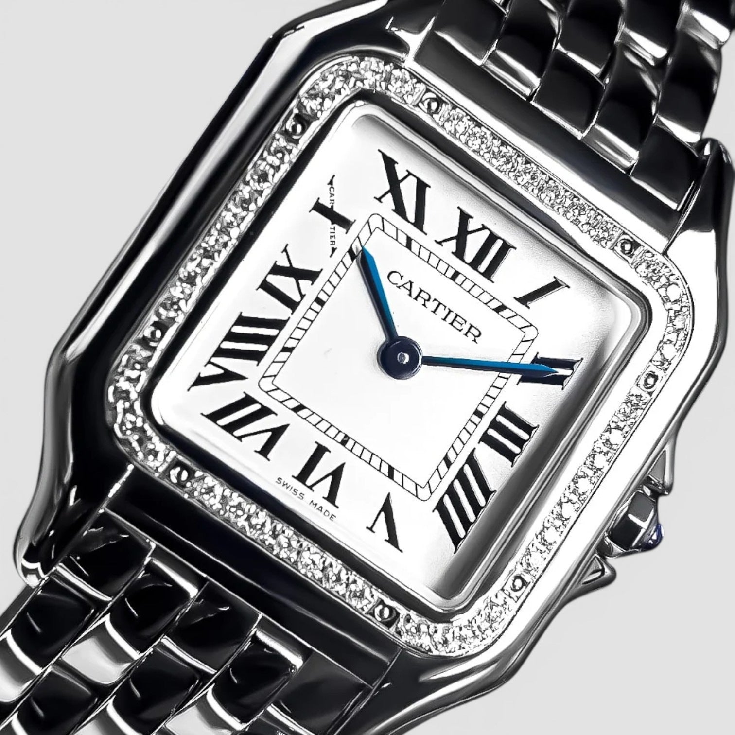 Medium - Steel - Quartz Movement - Custom Diamond-Set