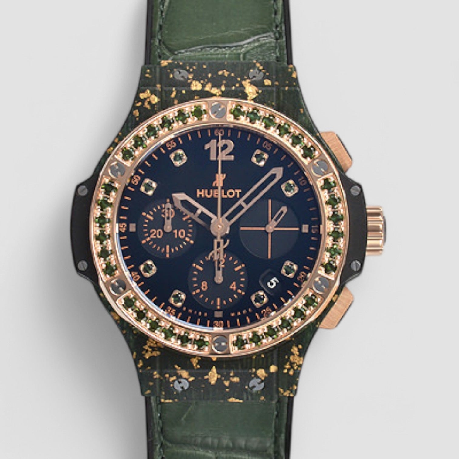 Big Bang Gold Linen Green Chronograph Automatic Watch