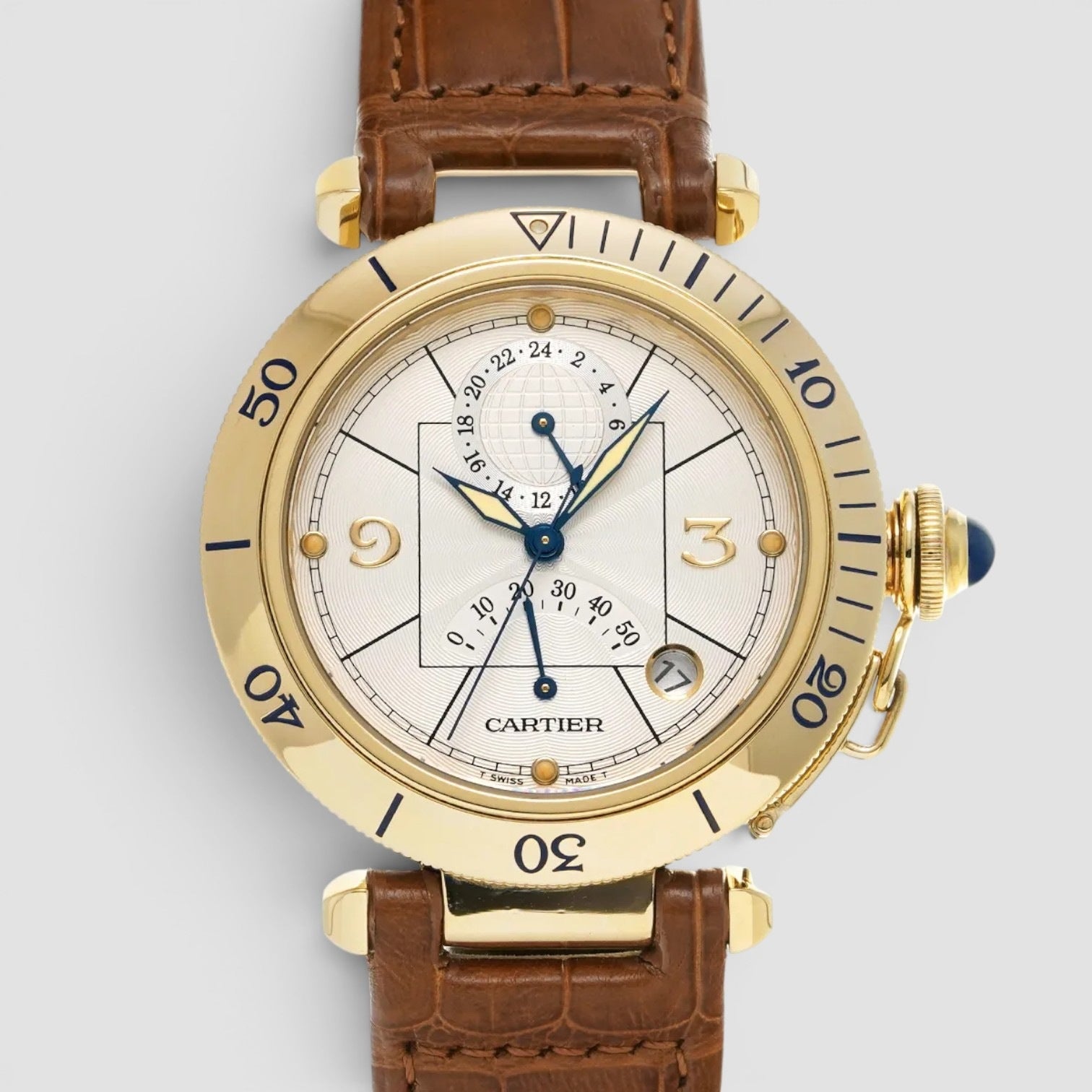 Pasha de Cartier Power Reserve GMT 18K Yellow Gold