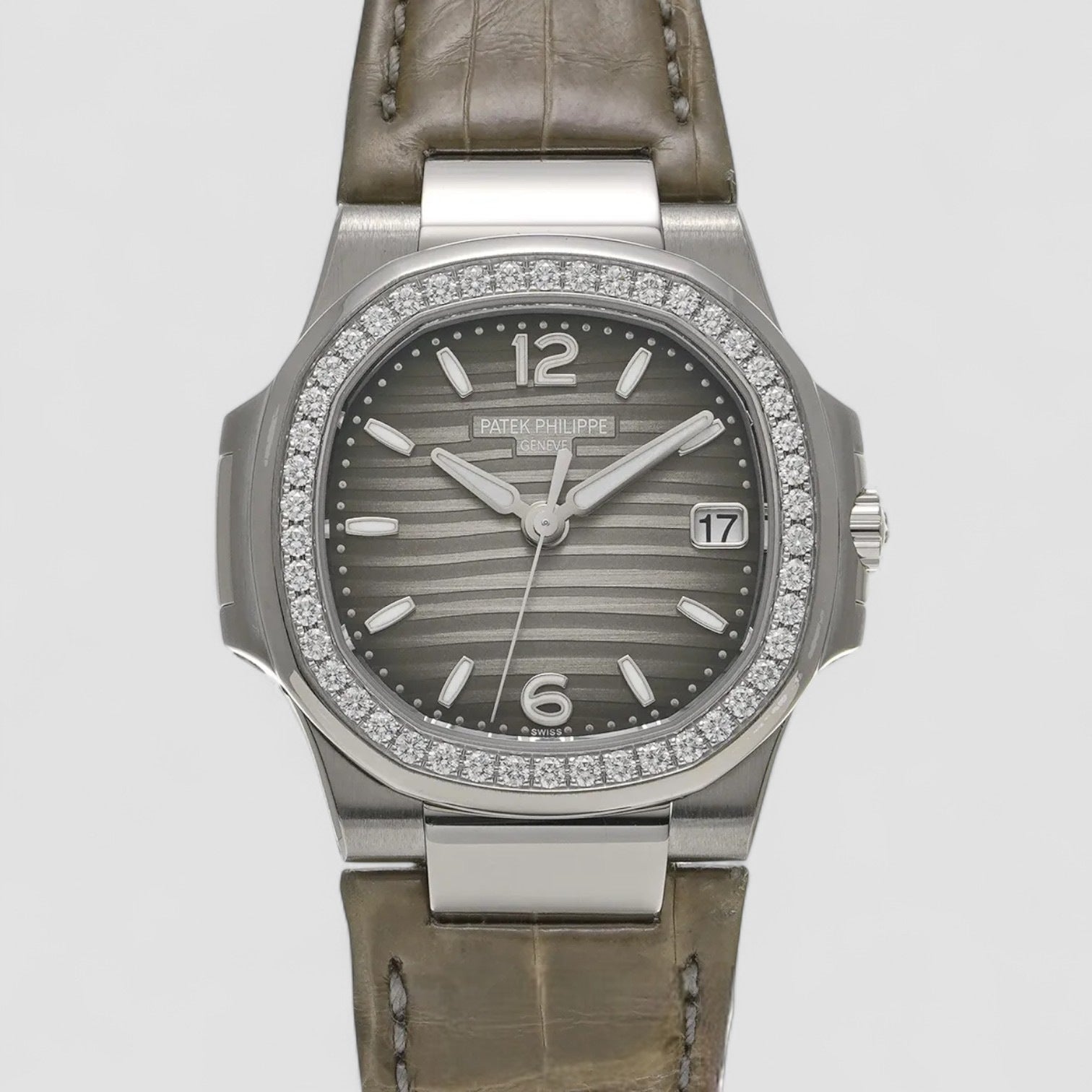 Nautilus Ladies White Gold Slate Dial 32mm