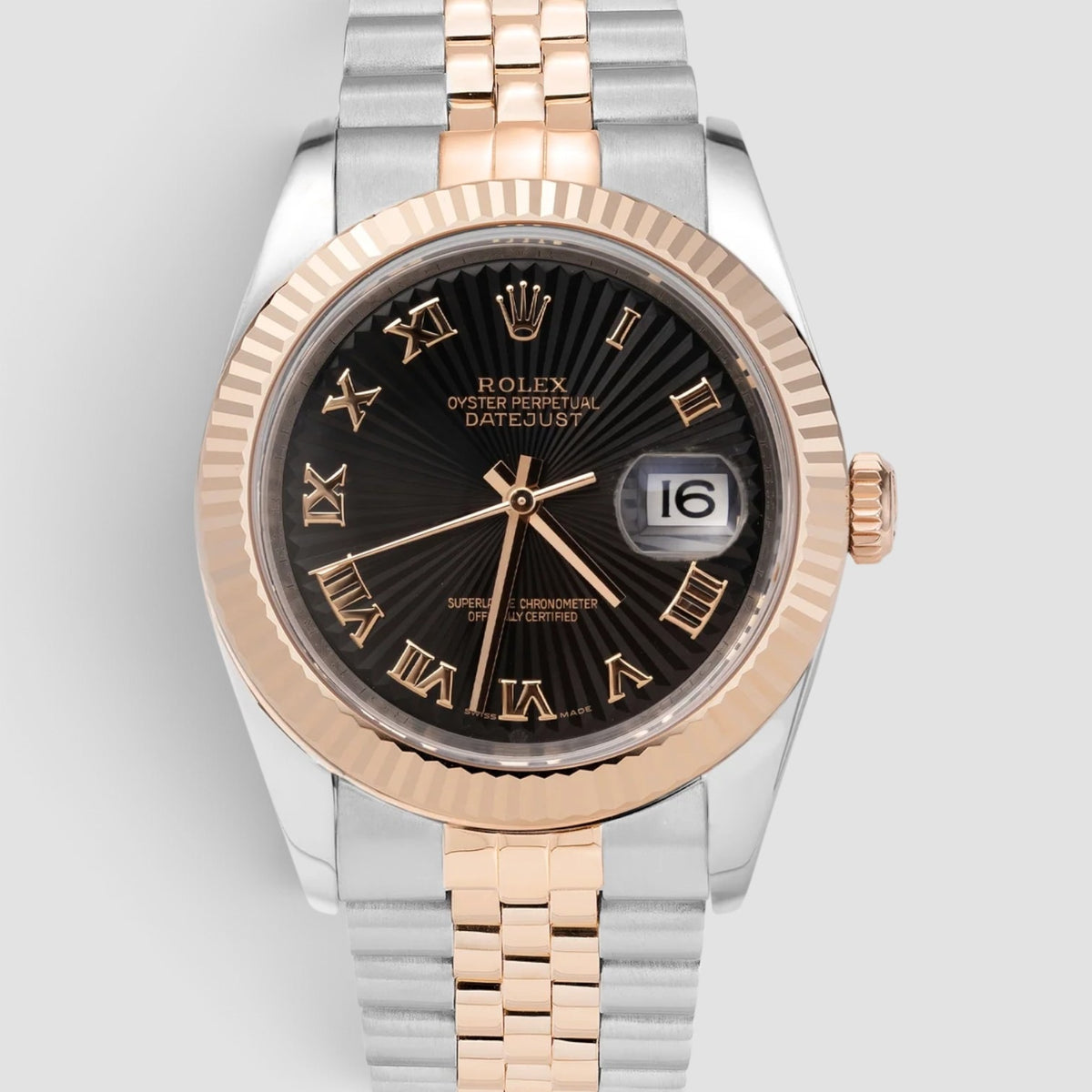 Datejust 36 Black Wave Roman Dial Jubilee