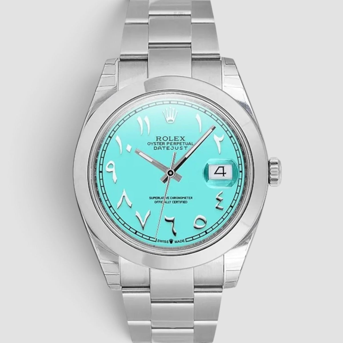 Datejust 41 Custom Tiffany Blue Arabic Dial