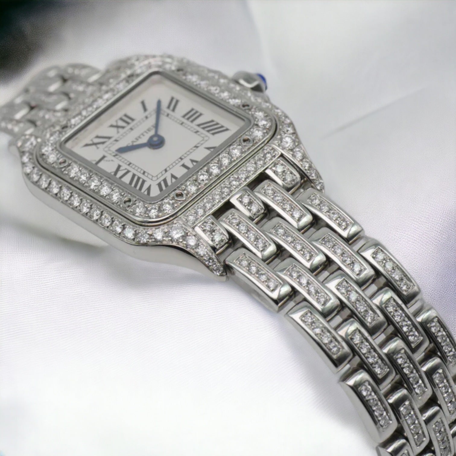 Cartier Panthère WSPN0006 Panthere Steel Custom Diamond-Set Iced Out