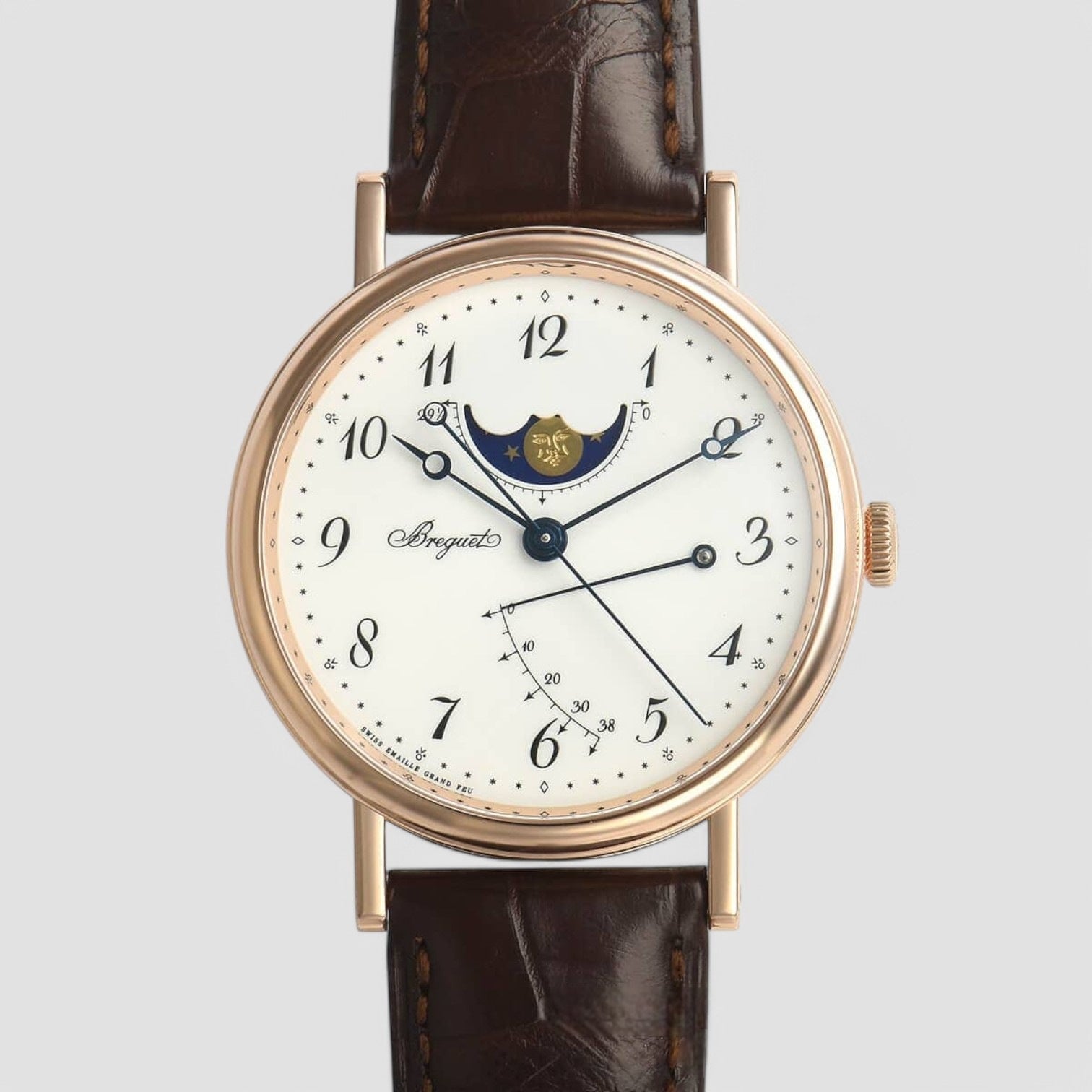 Classique Moonphase 18K Rose Gold Enamel Dial