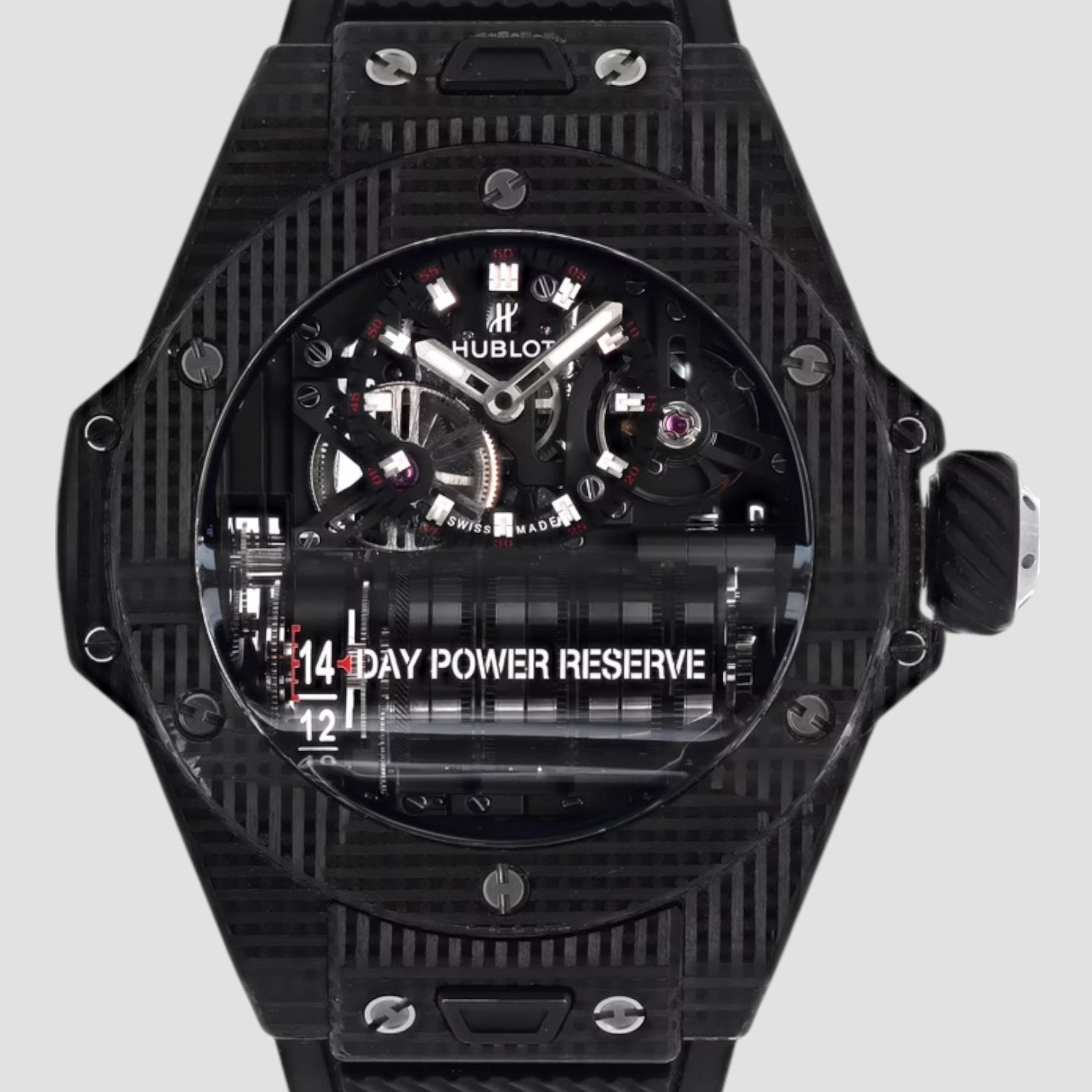 Big Bang MP-11 Limited Edition Manual Winding 3D Carbon Rubber Strap Men's Watch