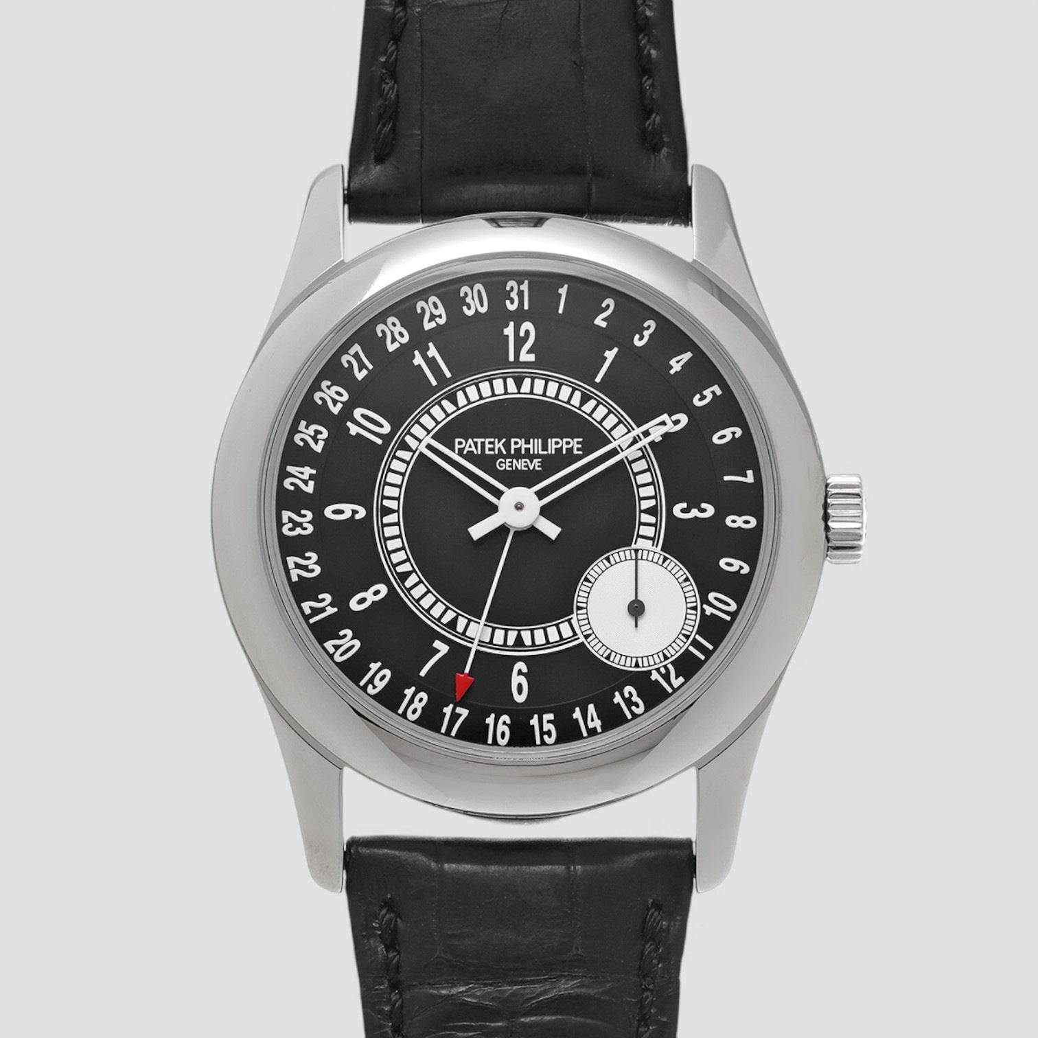 Calatrava 18K White Gold Ebony Sunburst Black Dial